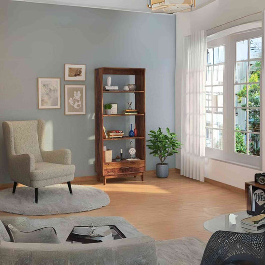 Handcrafted Ajanta sheesham Wood Bookshelves for office and home furniture.