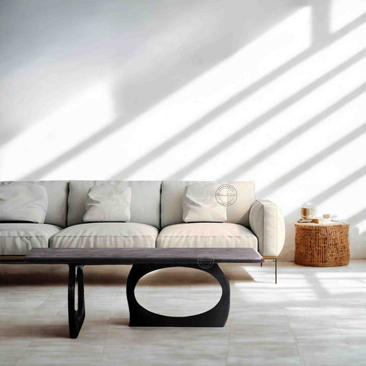 Atlanta coffee table is handcrafted with sheesham wood and matte black finish
