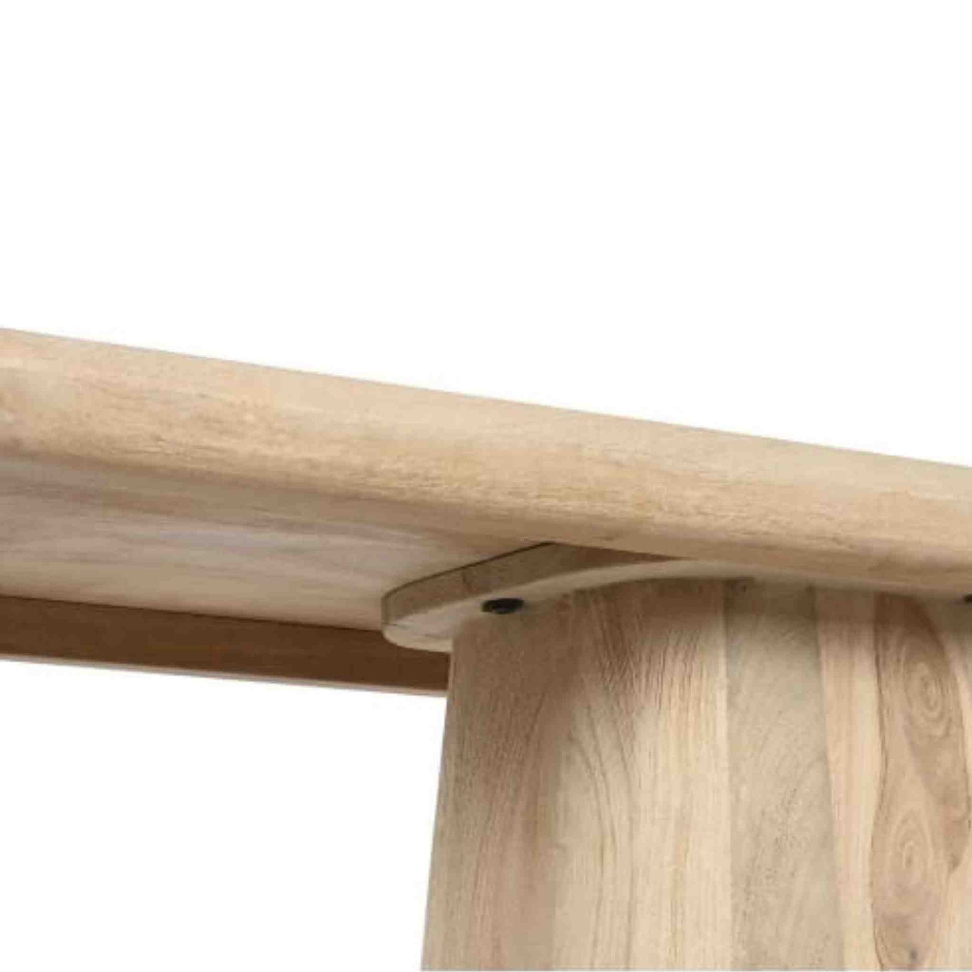 atlas console table is handcrafted with solid mango wood and rustic white finish.