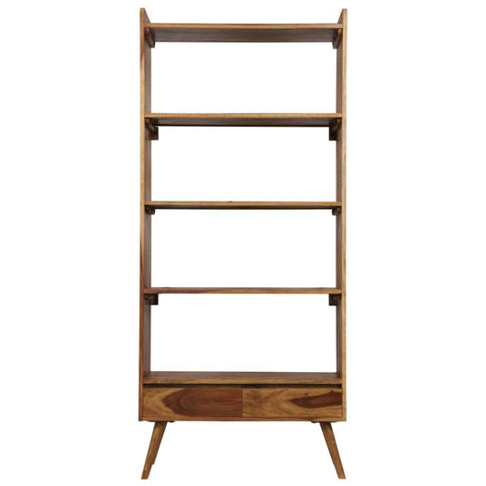 handcrafted Avani sheesham wood Bookshelve with 2 drawers and 4 shelves.