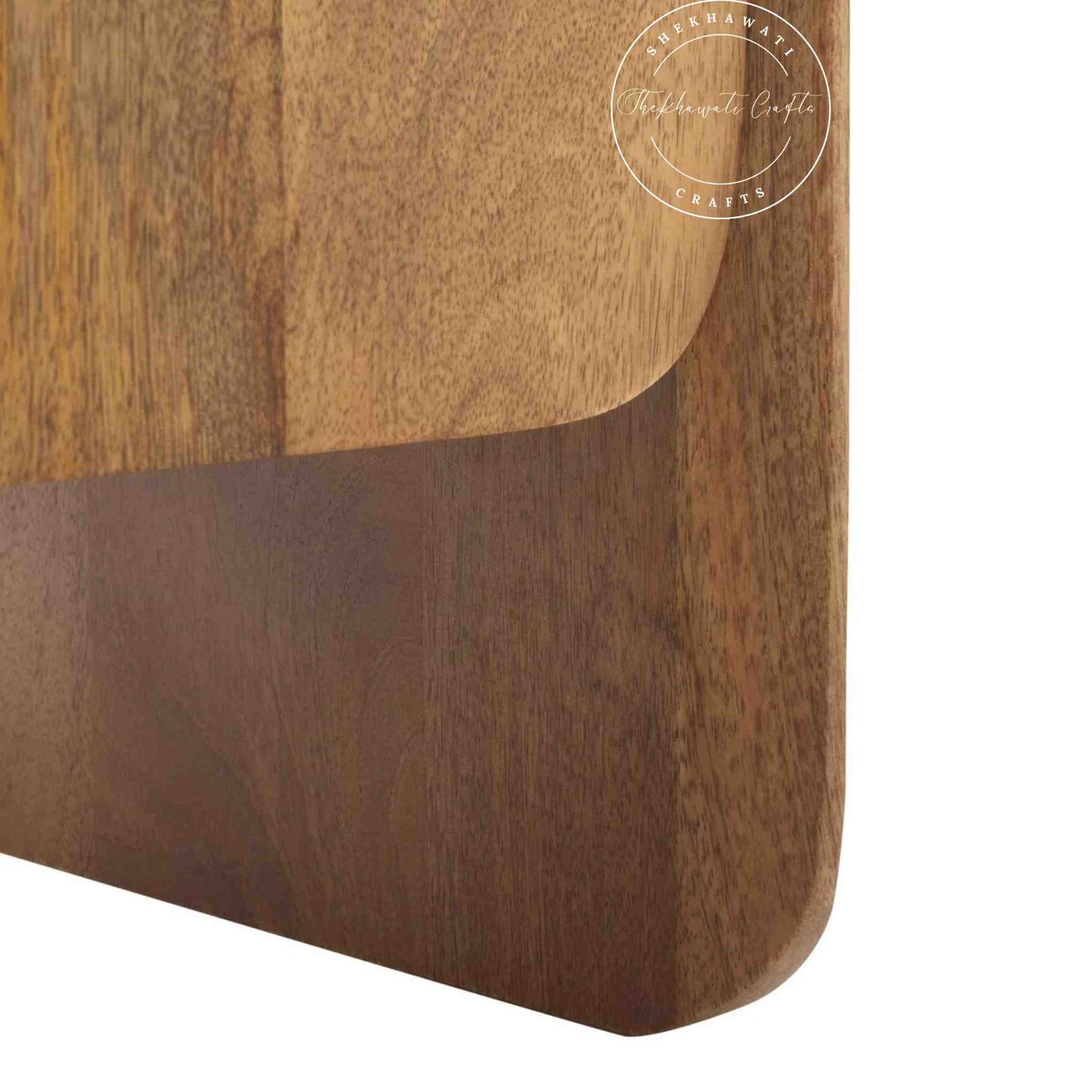 handmade Cove Solid Wood Media Cabinet is made from mango wood and a natural finish with 3 doors.
