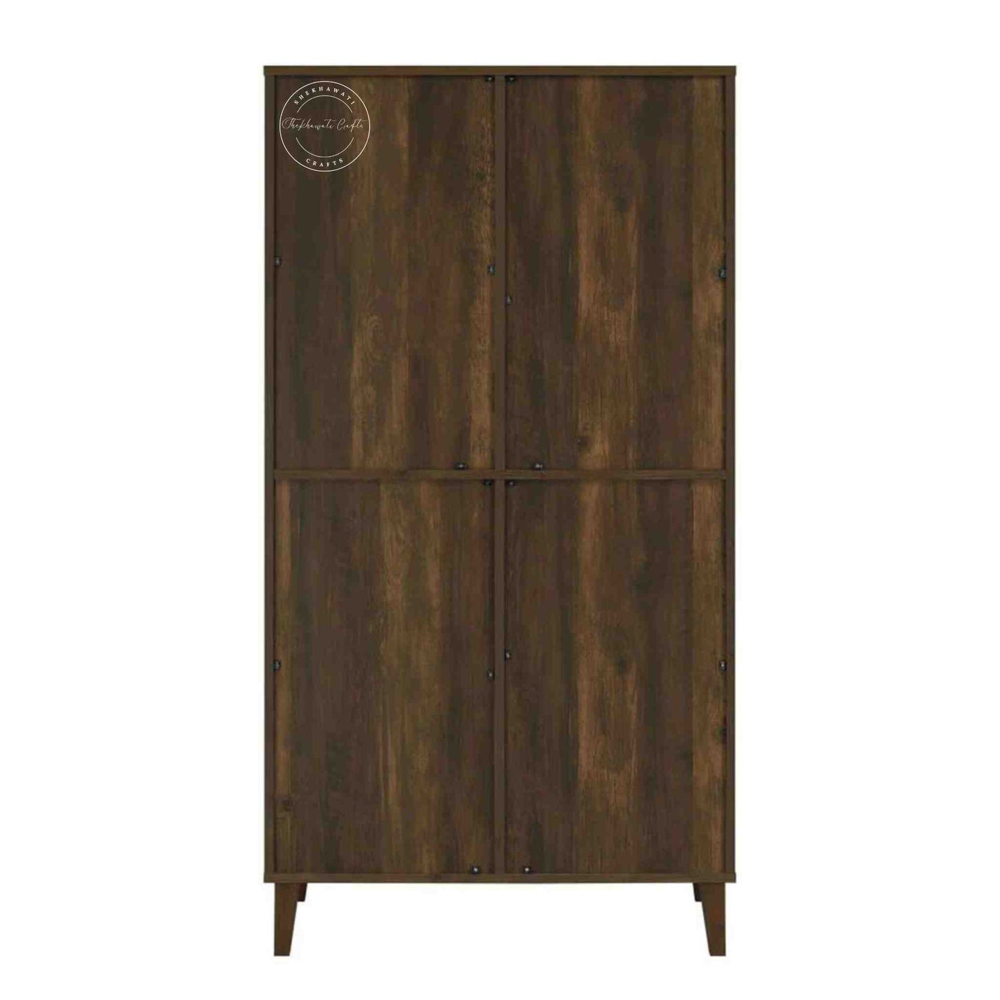 Elser Wardrobe made from Sheesham wood with a walnut finish, featuring 3 spacious shelves.