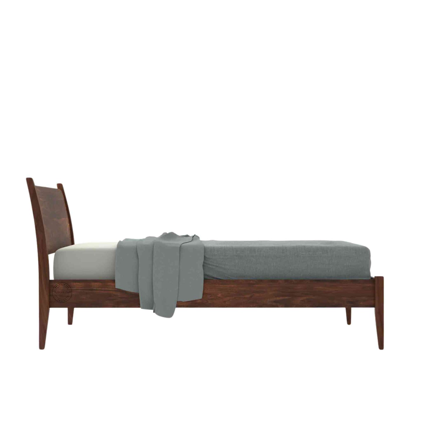 Faroe King Size Bed is handcrafted sheesham wood, curved headboard, foldable feature and iron support for stylish bedroom furniture.