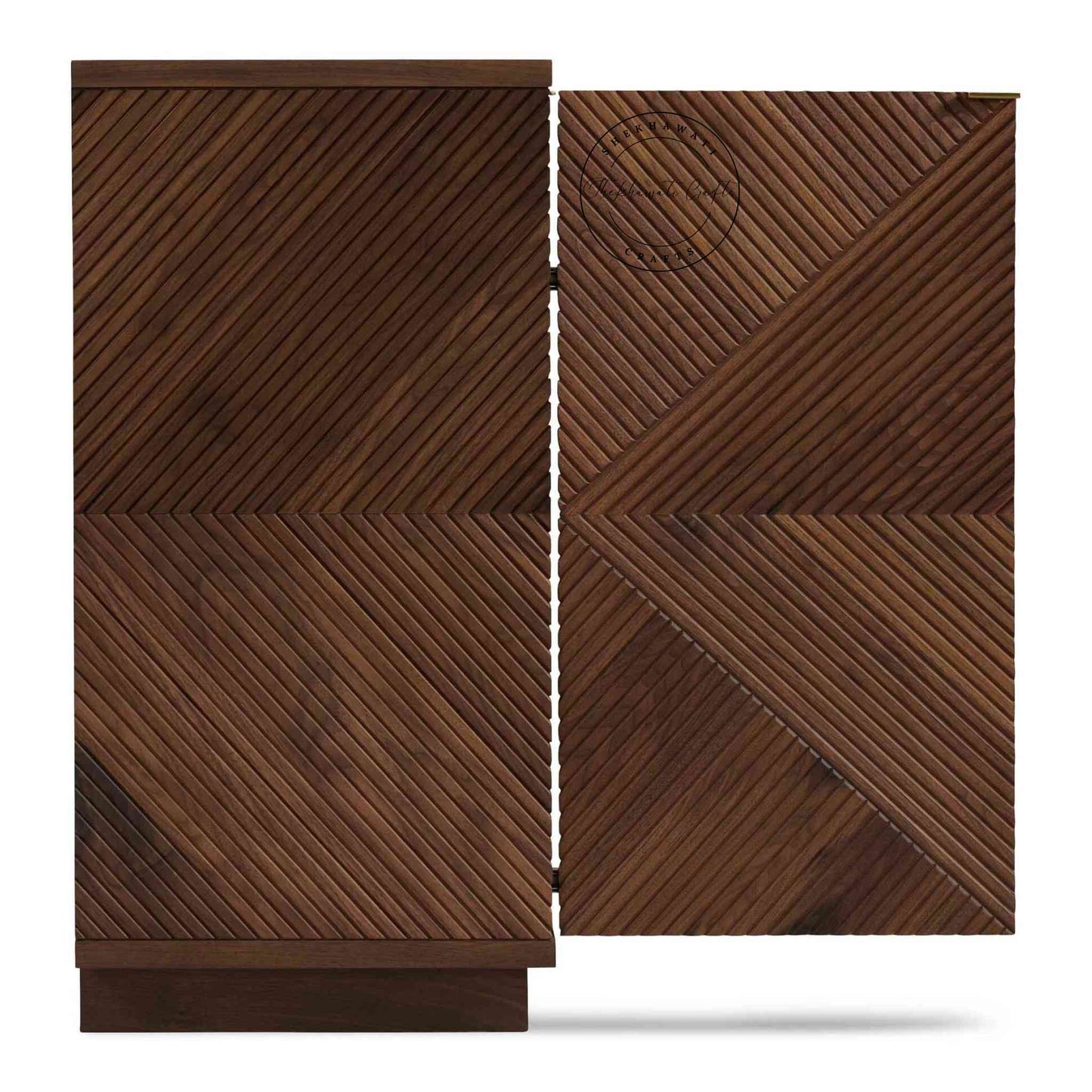 Gavin Sideboard is handcrafted from Sheesham wood, featuring 1 drawer and 2 detachable shelves. a modern design sideboard.