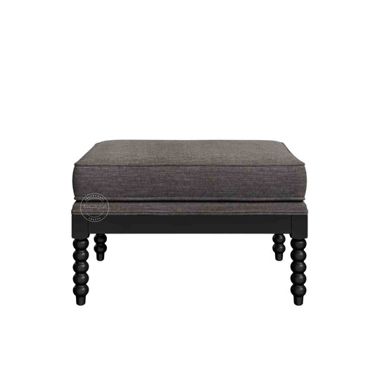jasper ottoman stool is crafted with sheesham wood and jute fabric with matte black finish legs.