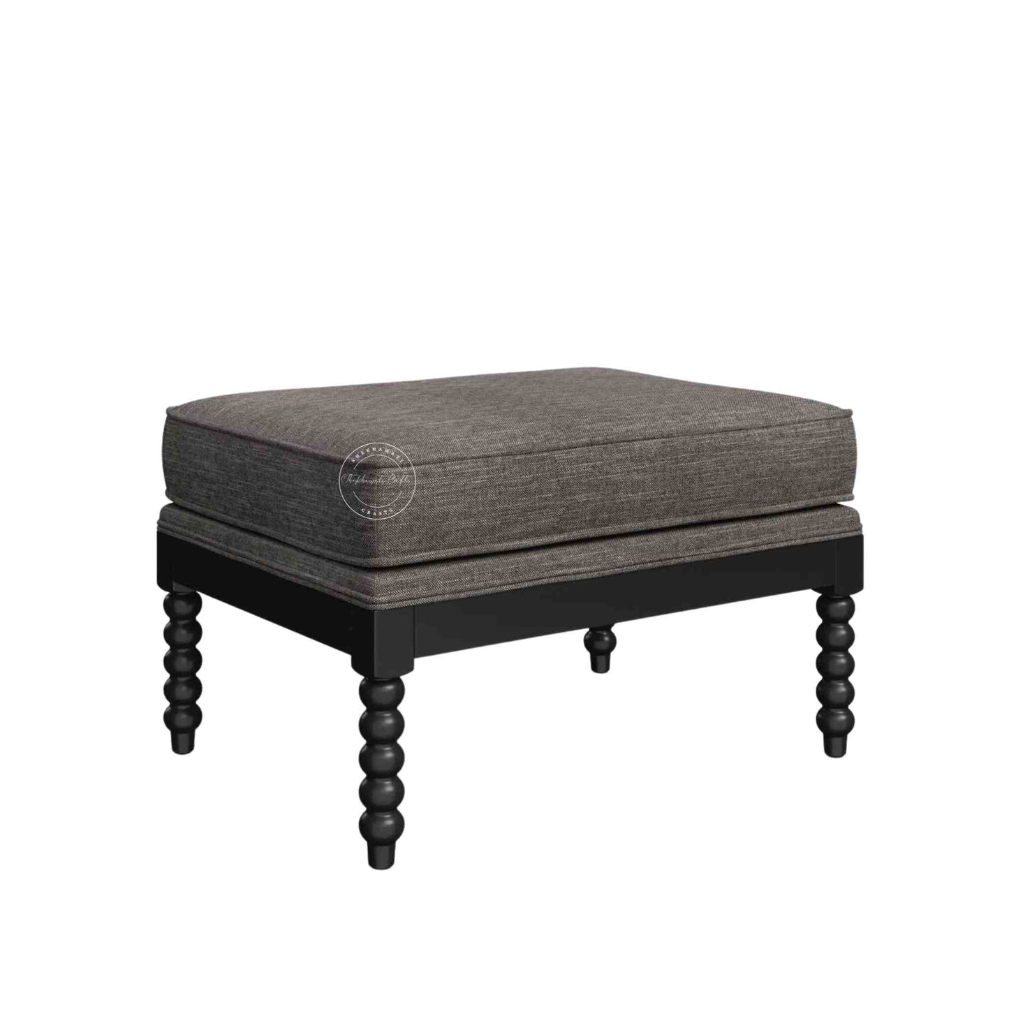 jasper ottoman stool is crafted with sheesham wood and jute fabric with matte black finish legs.