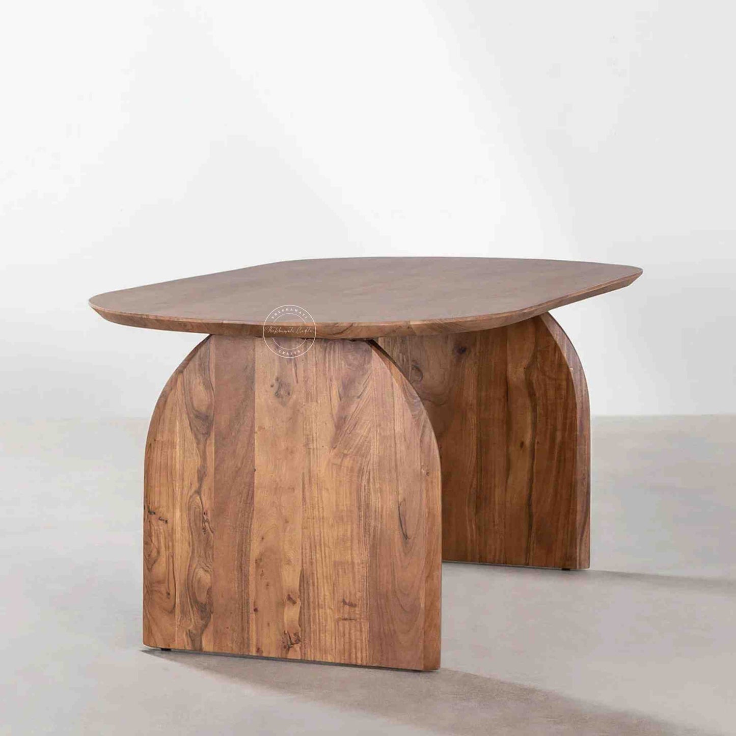 Jazz Coffee Table is made of solid acacia wood with a natural finish, a unique modern design.