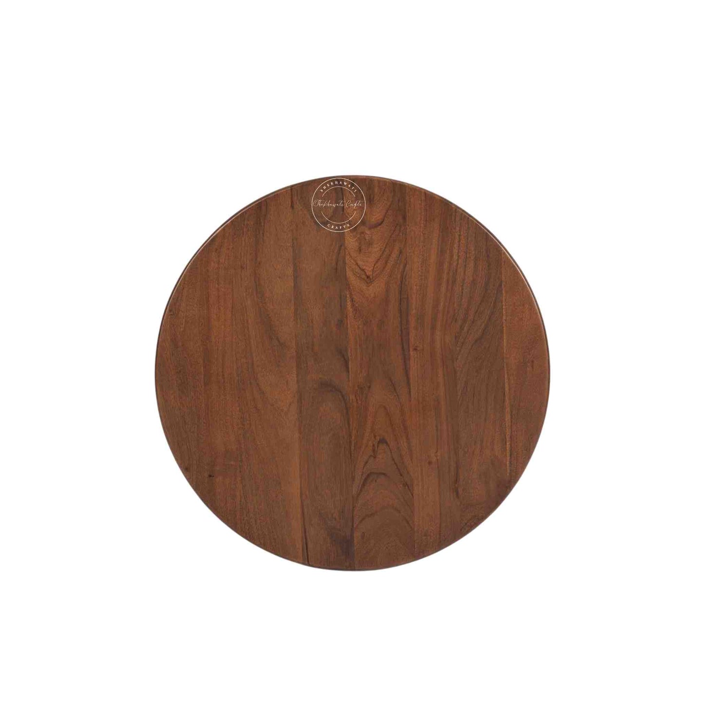 Handmade Marieta Sheesham Wood Vintage End Table in a dark honey finish.