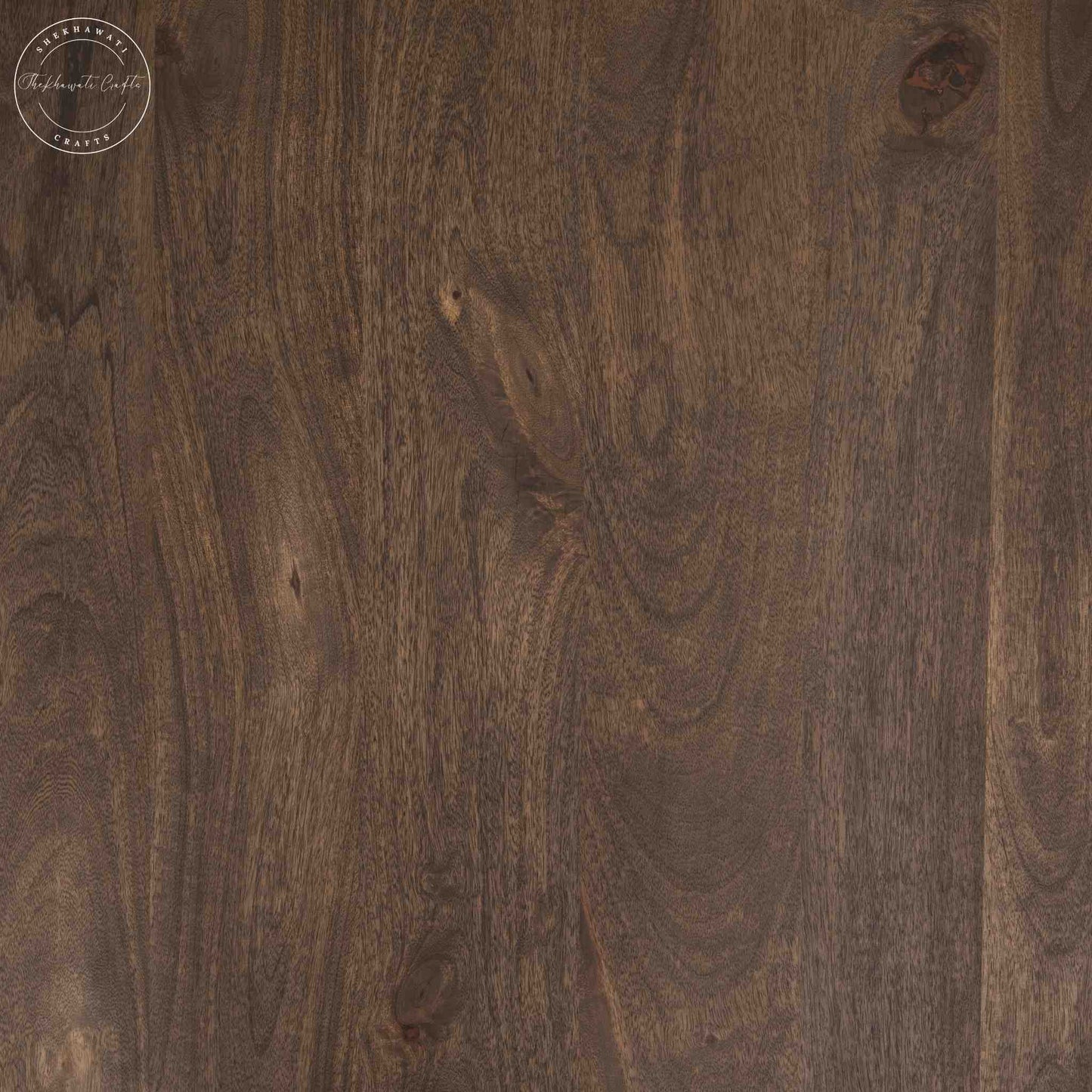 handmade mehraab solid wood coffee table with walnut finish.