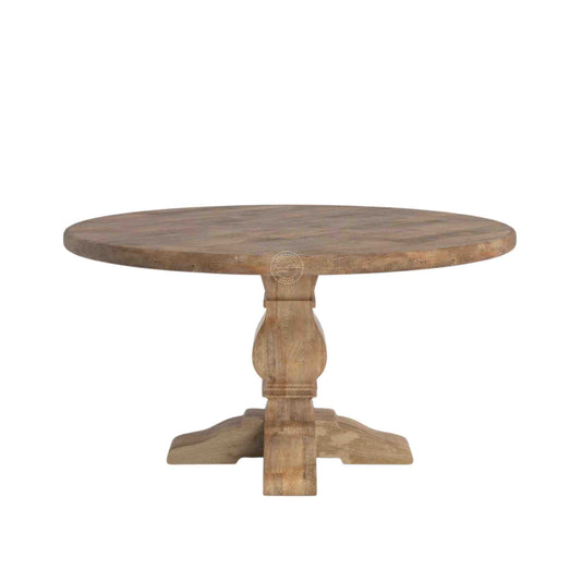 Handmade montreal retro solid mango wood dining table with rustic finish