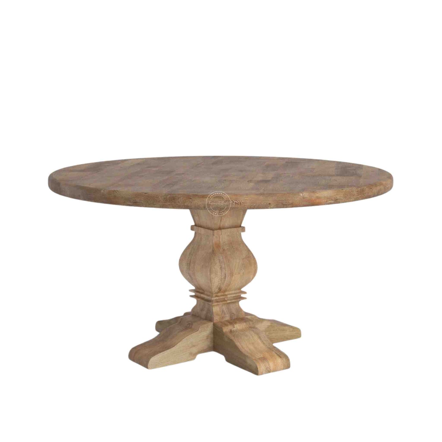 Handmade montreal retro solid mango wood dining table with rustic finish