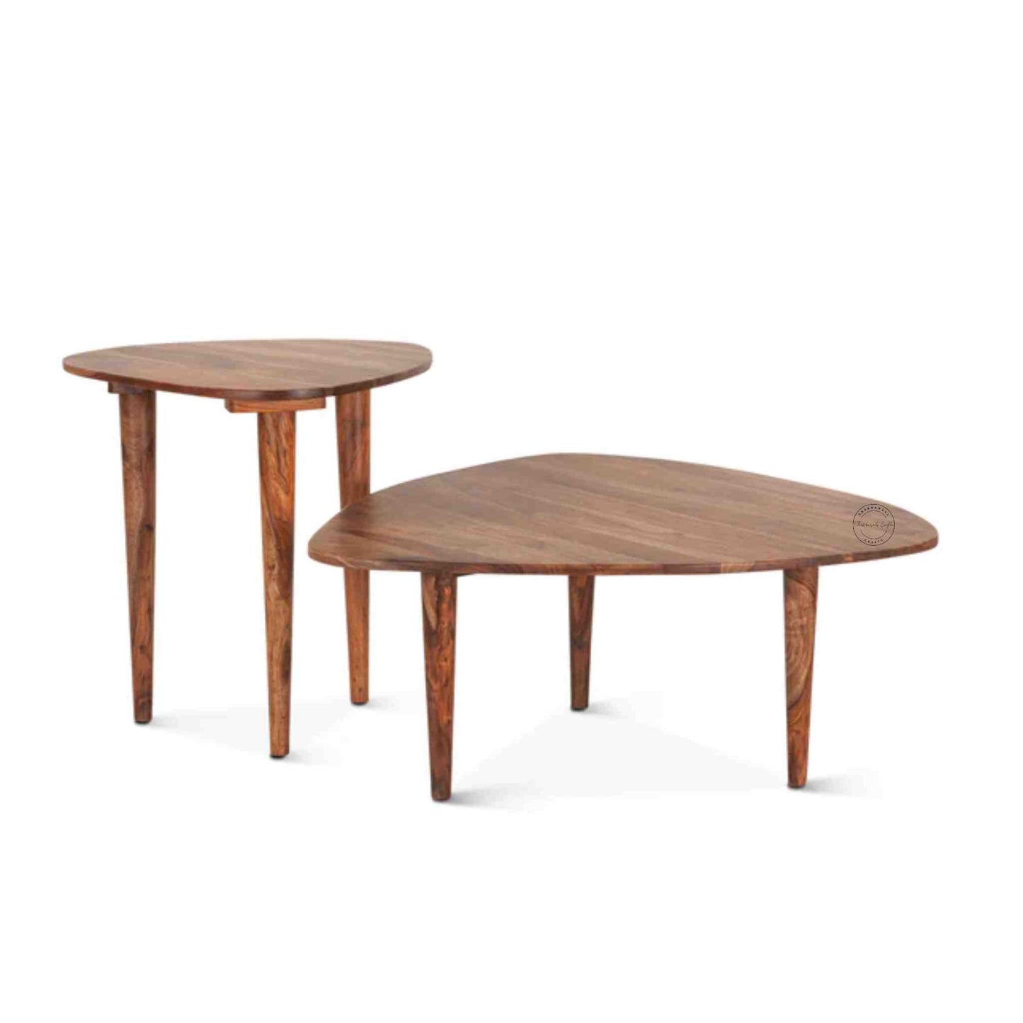Nitara Coffee Table is crafted from sheesham wood with detachable wood legs and a natural finish.