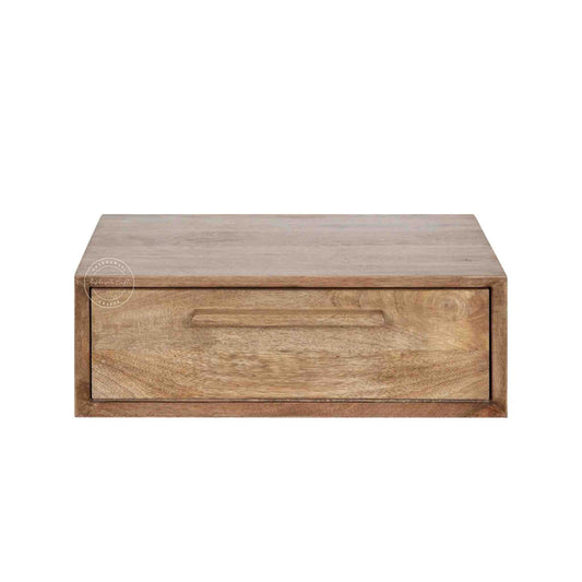 Nivara wall shelve is handcrafted from mango wood with a natural finish.