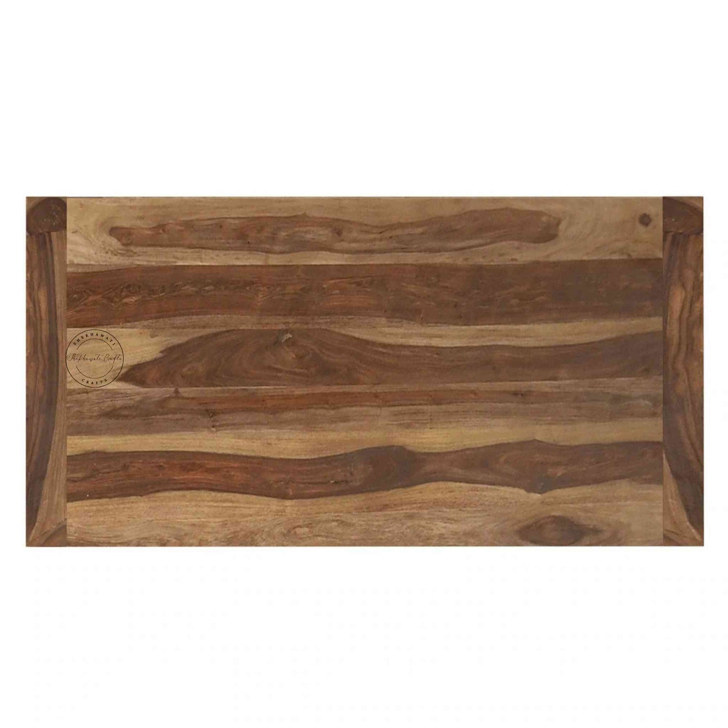 Odi Six Seater Wooden Dining Table crafted from sheesham wood, natural finish, detachable legs with DIY assemble design.