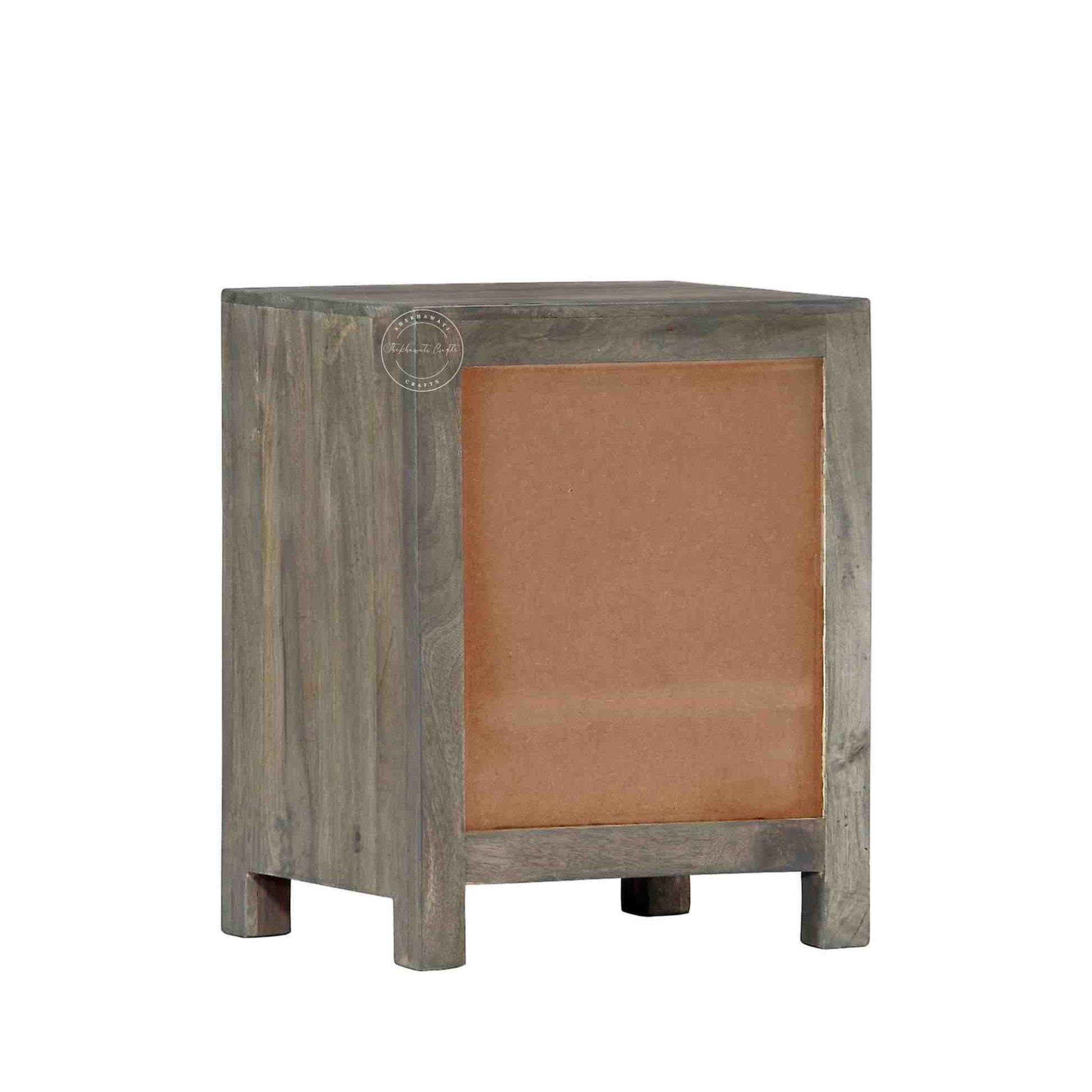 Orion bedside table is handcrafted from mango wood and dual tone finish with 2 drawers