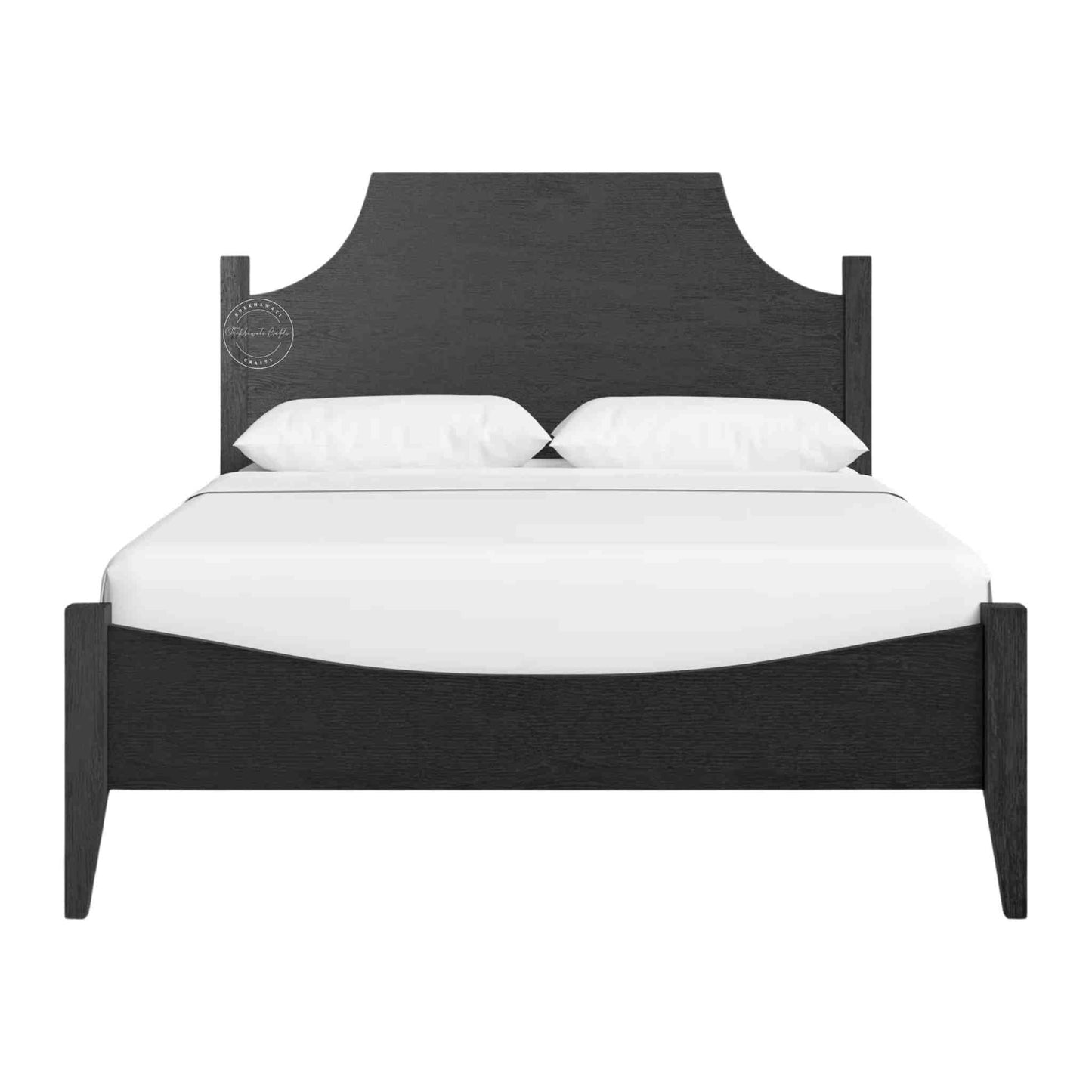 this wooden king size bed is crafted from sheesham wood and a black matte black finish.