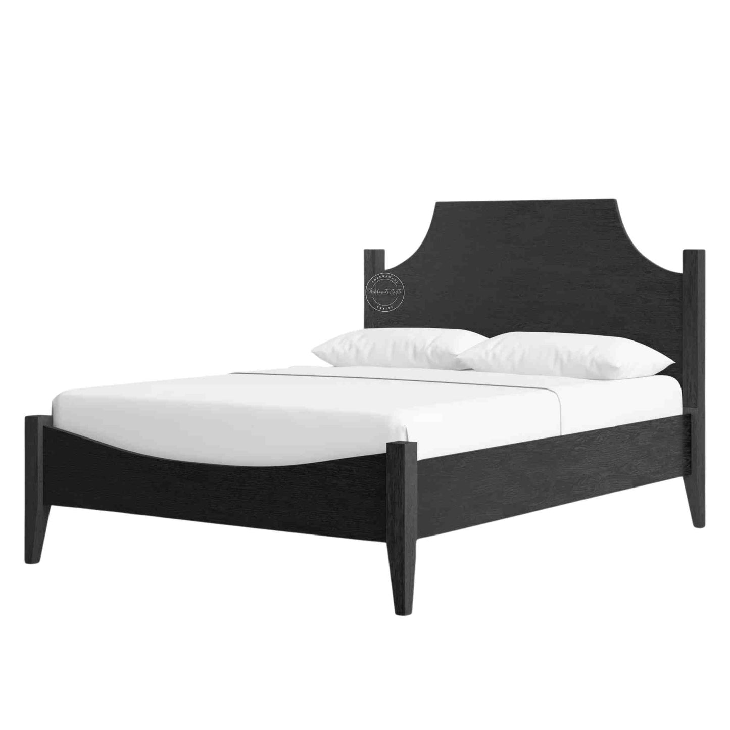 this wooden king size bed is crafted from sheesham wood and a black matte black finish.