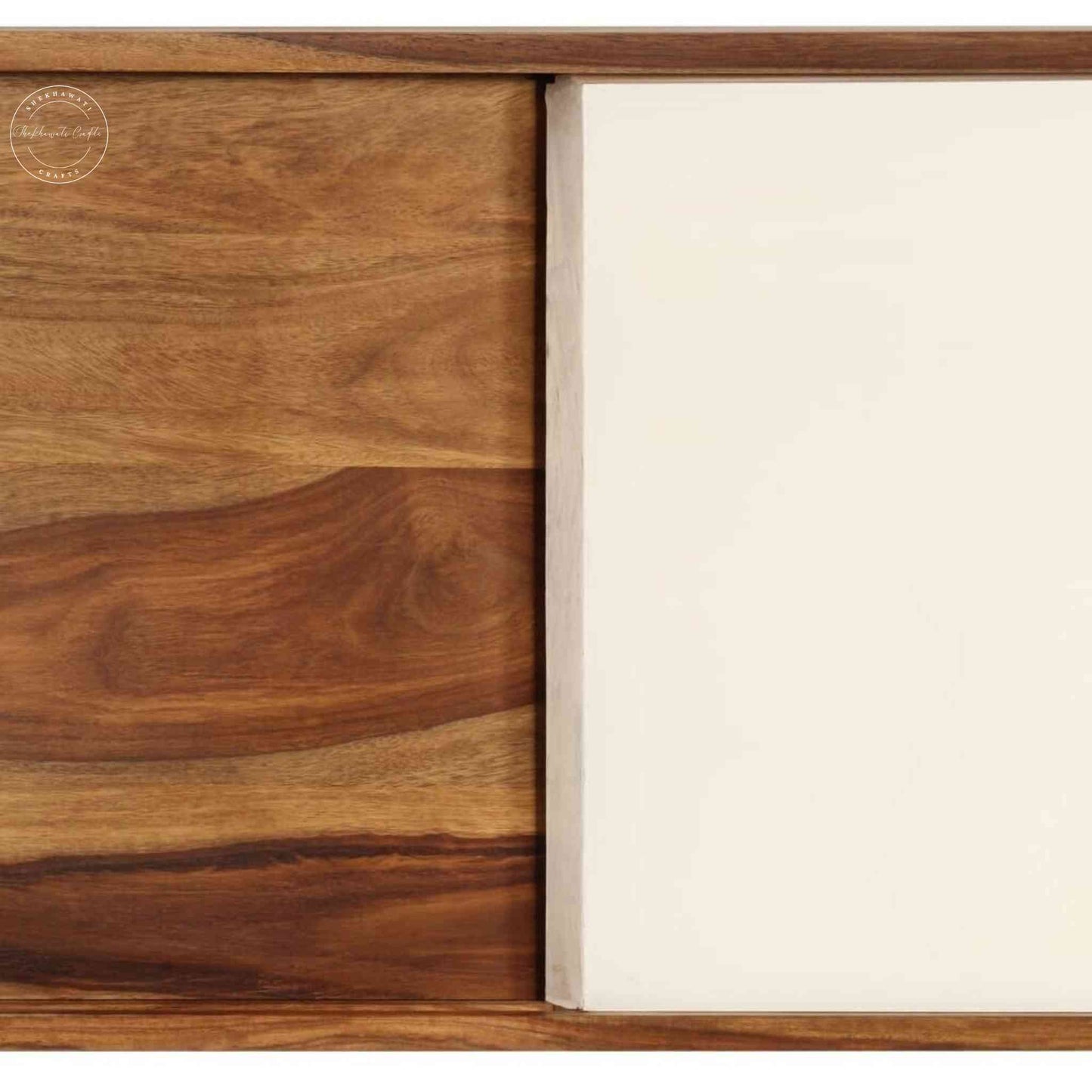 Handcrafted Symphony TV Cabinet made of sheesham wood with a dual-tone finish, sliding doors and detachable legs.
