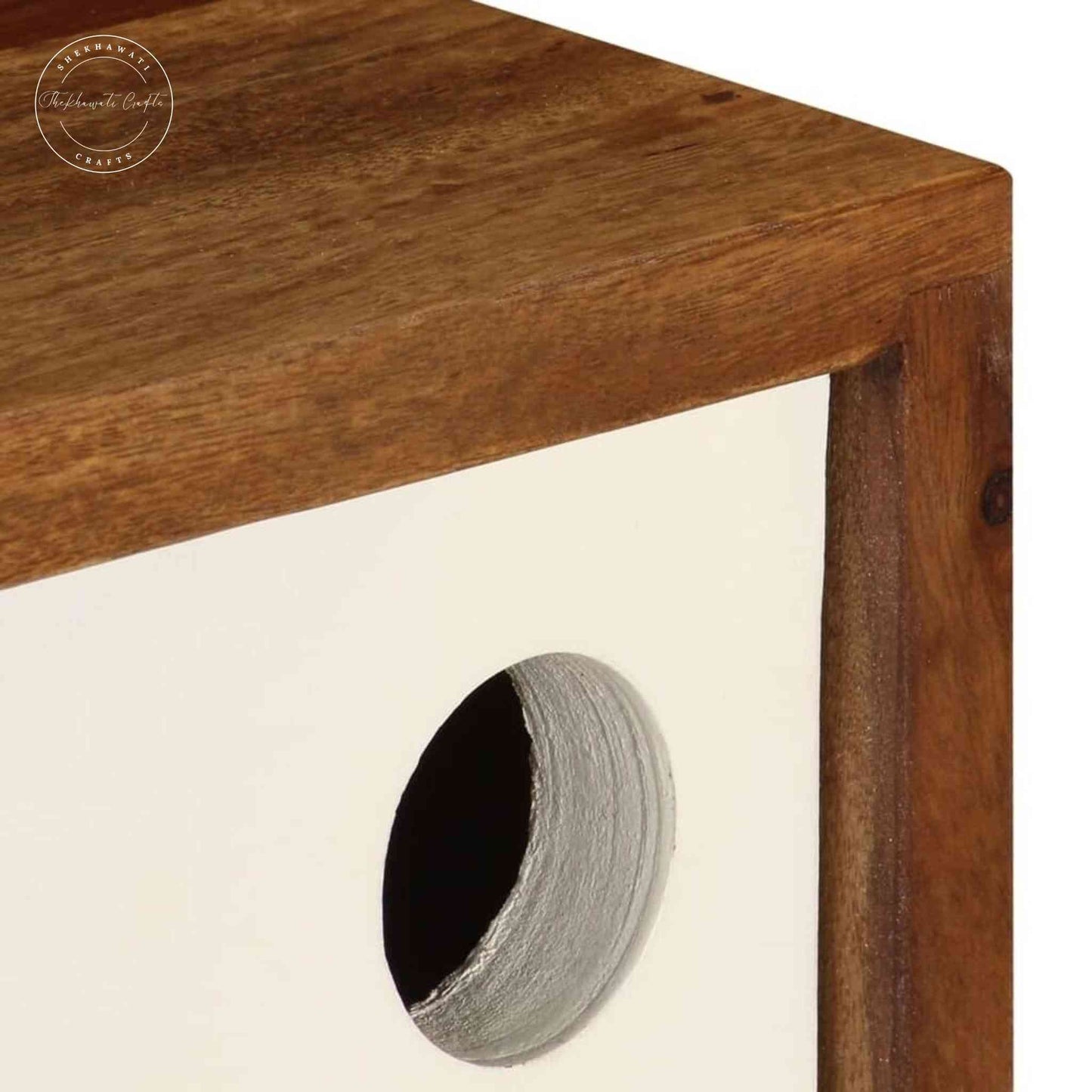 Handcrafted Symphony TV Cabinet made of sheesham wood with a dual-tone finish, sliding doors and detachable legs.