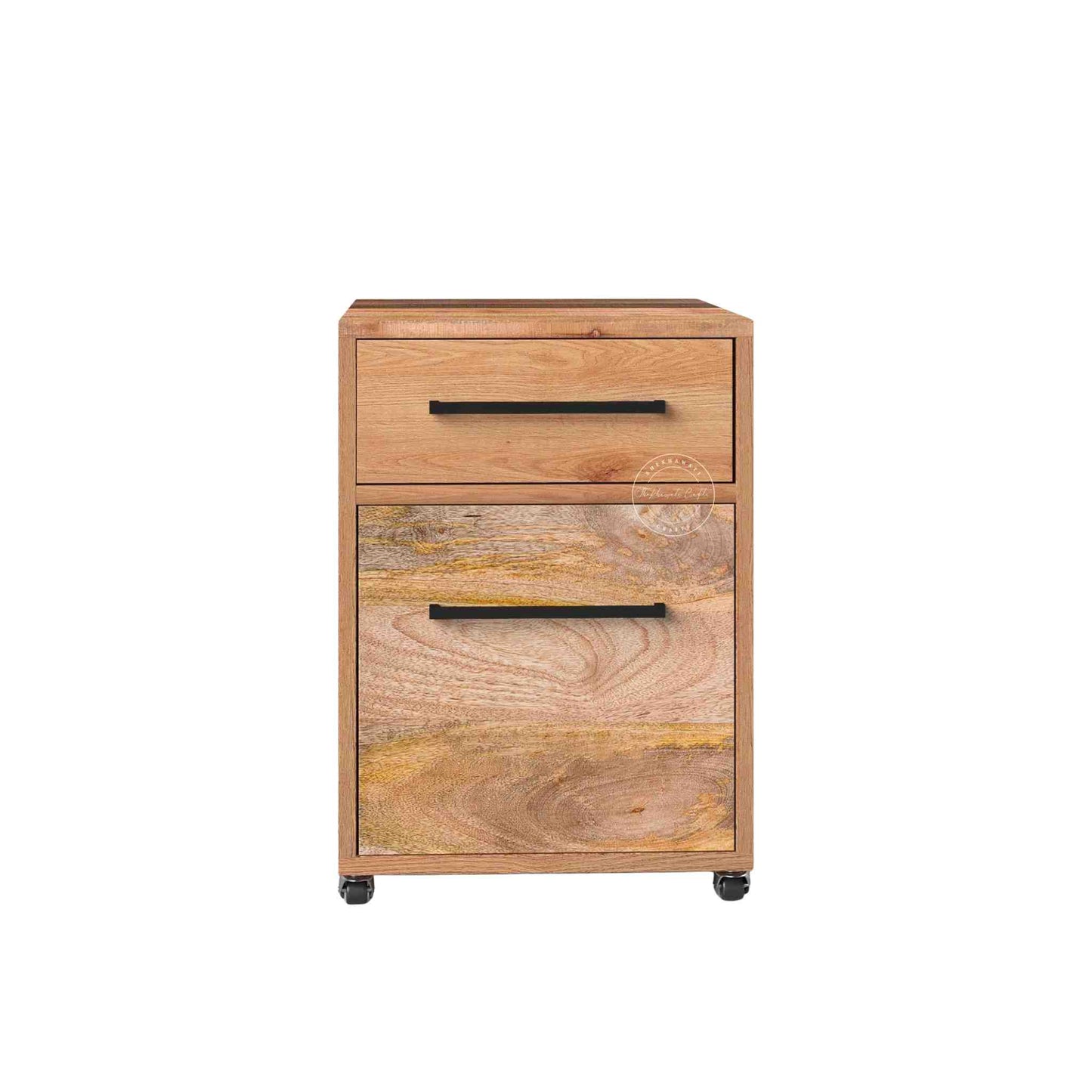Wooden file cabinet with 2 drawers