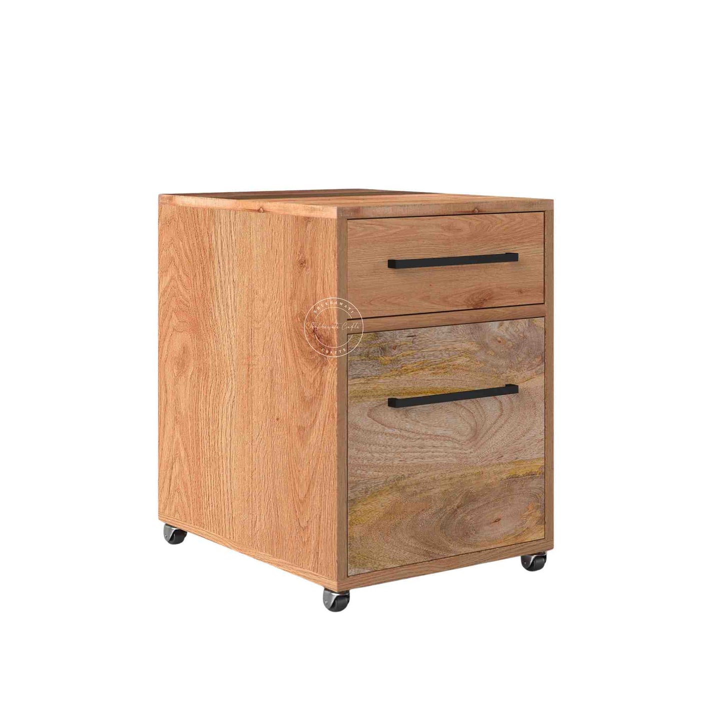 Wooden file cabinet with 2 drawers