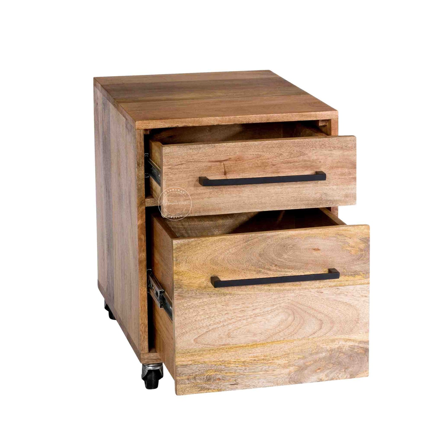 Wooden file cabinet with 2 drawers