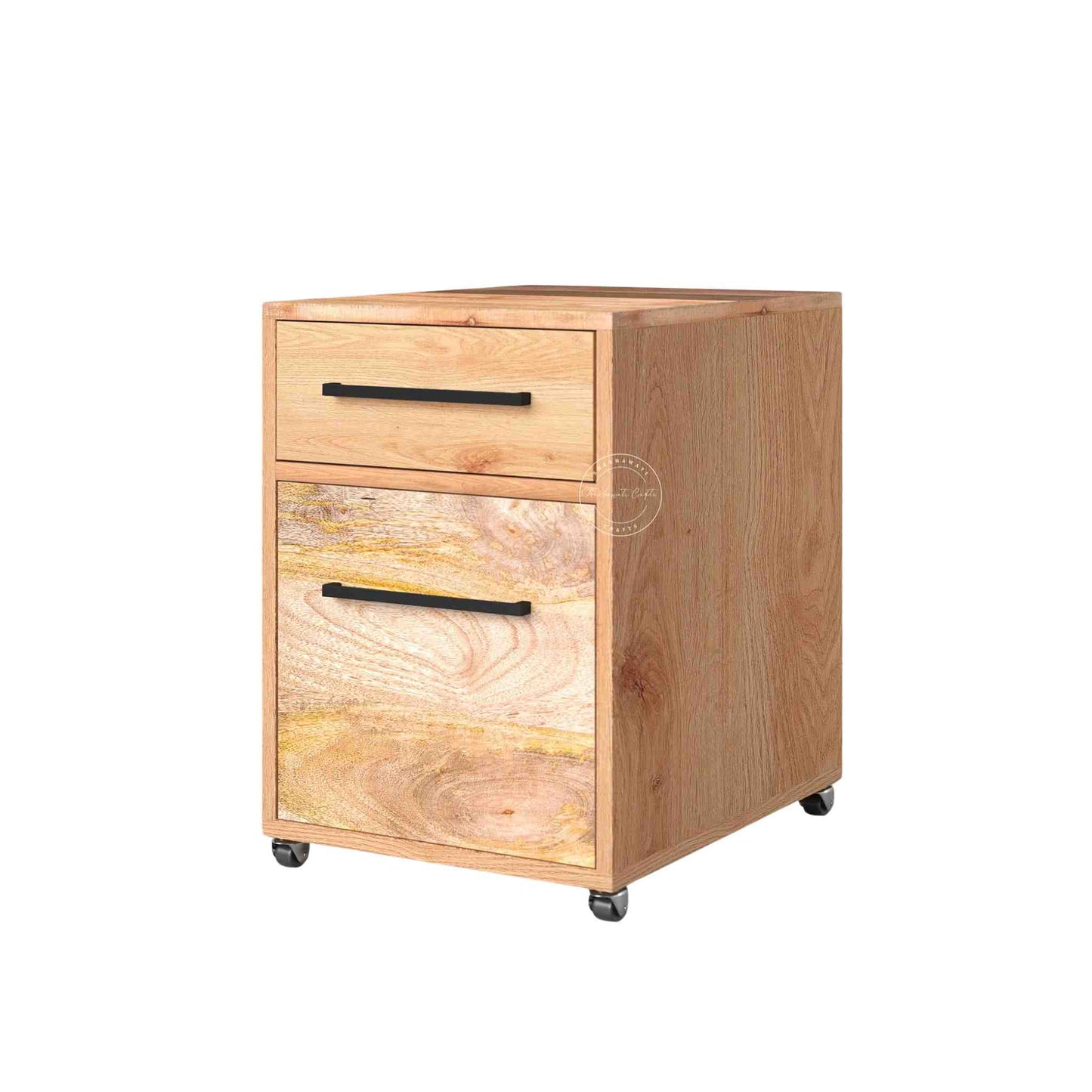 Wooden file cabinet with 2 drawers