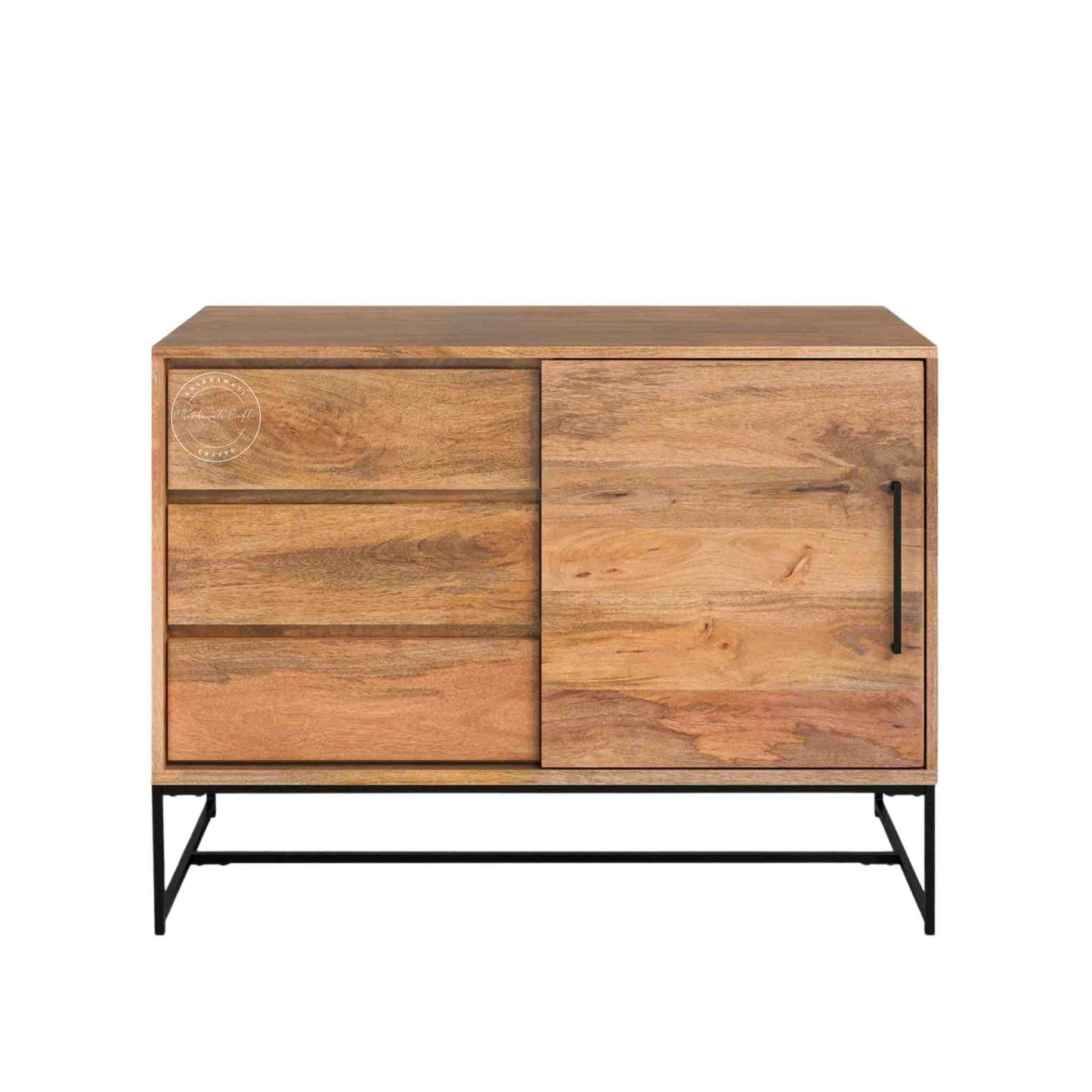terra wooden sideboard with 3 drawers and one door