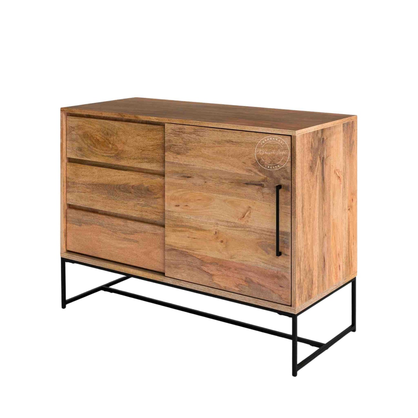 terra wooden sideboard with 3 drawers and one door