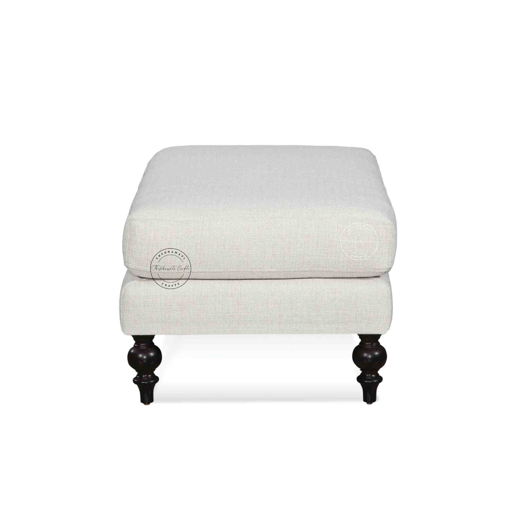 Velora classic ottoman bench is handmade from sheesham wood and jute fabric.