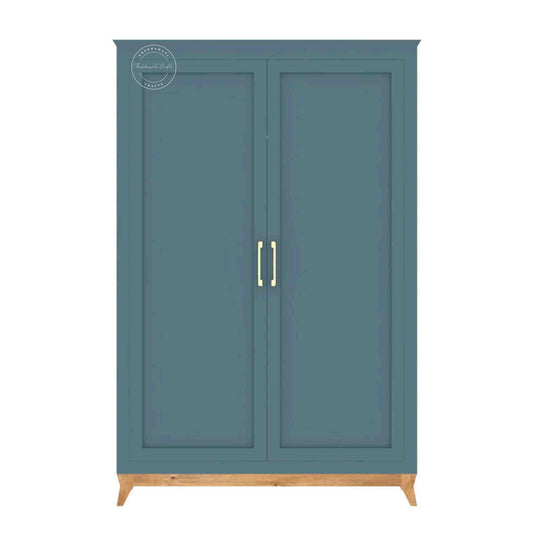 Handcrafted Venice Mango Wood Wardrobe with a dual-tone finish, ideal for bedroom furniture.