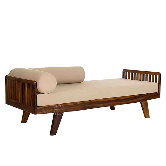 handcrafted Vita Daybed made from sheesham wood with extra comfort jute fabric and DIY assemble design.
