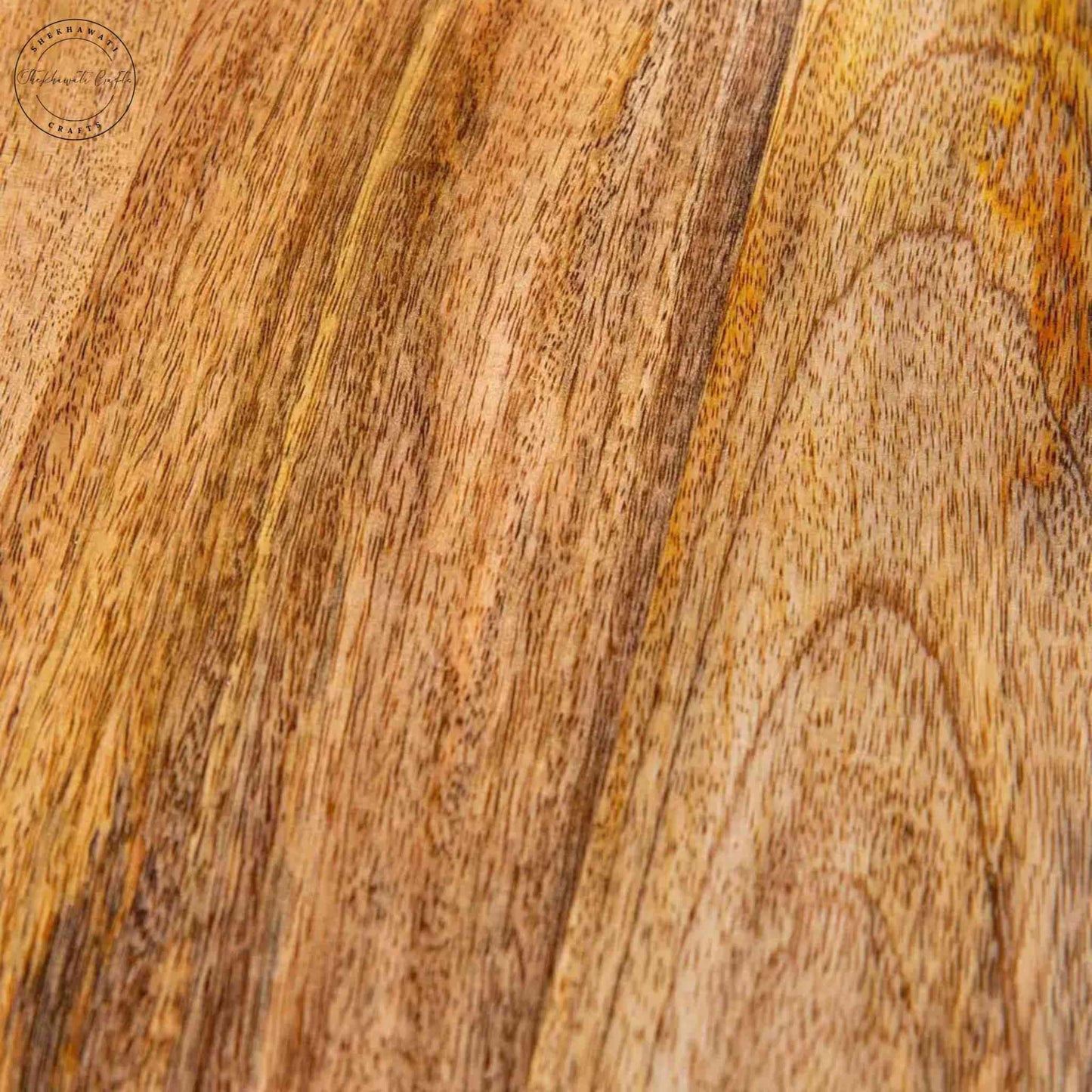 Viva End Table handcrafted with mango wood and natural finish.