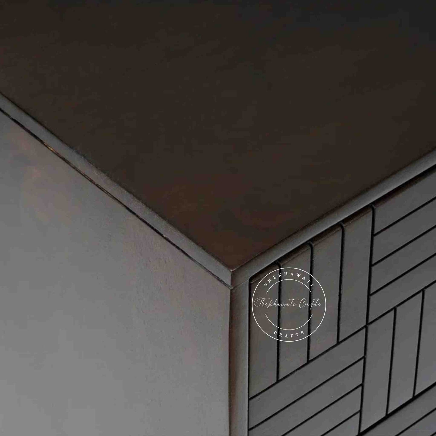 Westcote chest of drawers made from sheesham wood with 3 storage drawers, finished in walnut.