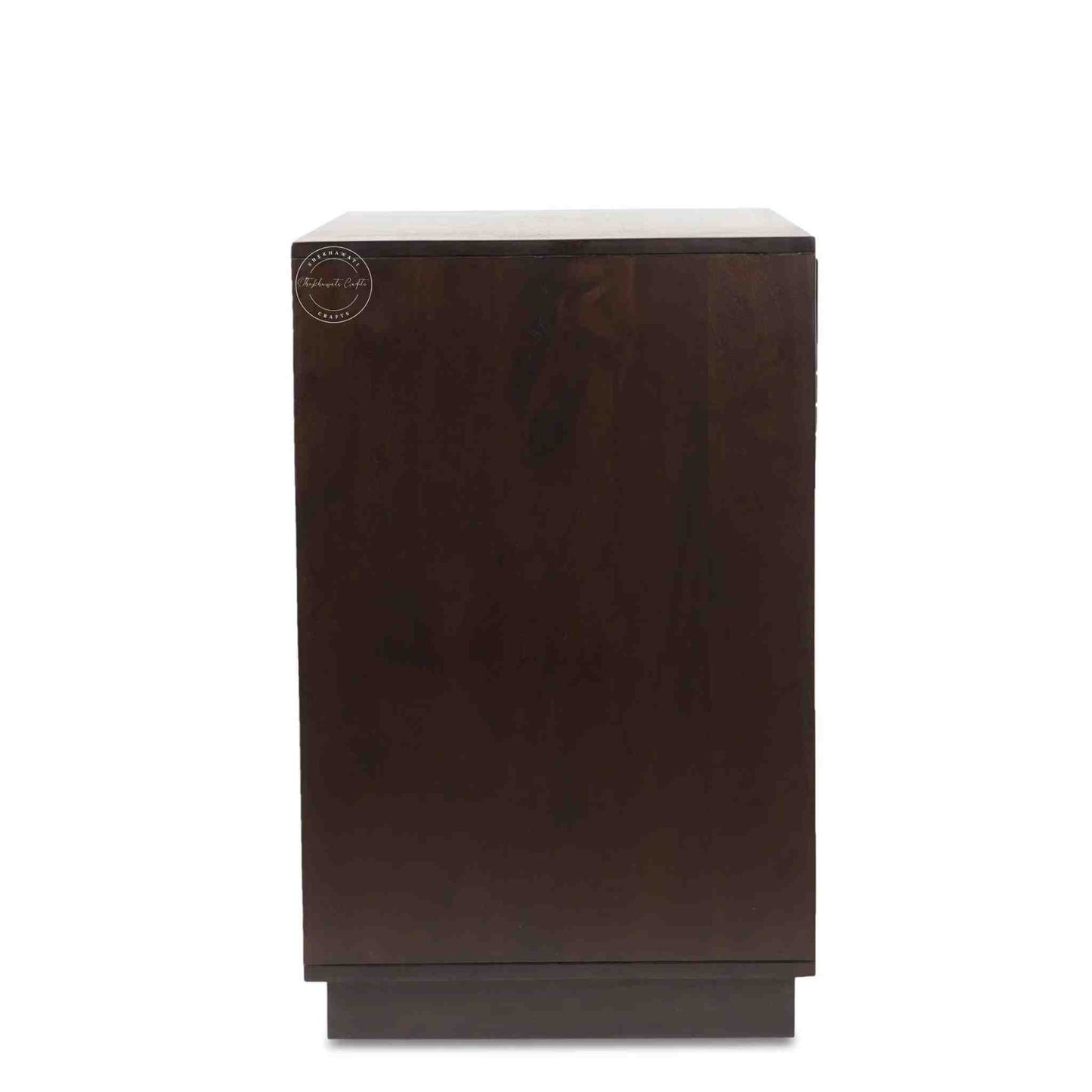 Westcote chest of drawers made from sheesham wood with 3 storage drawers, finished in walnut.