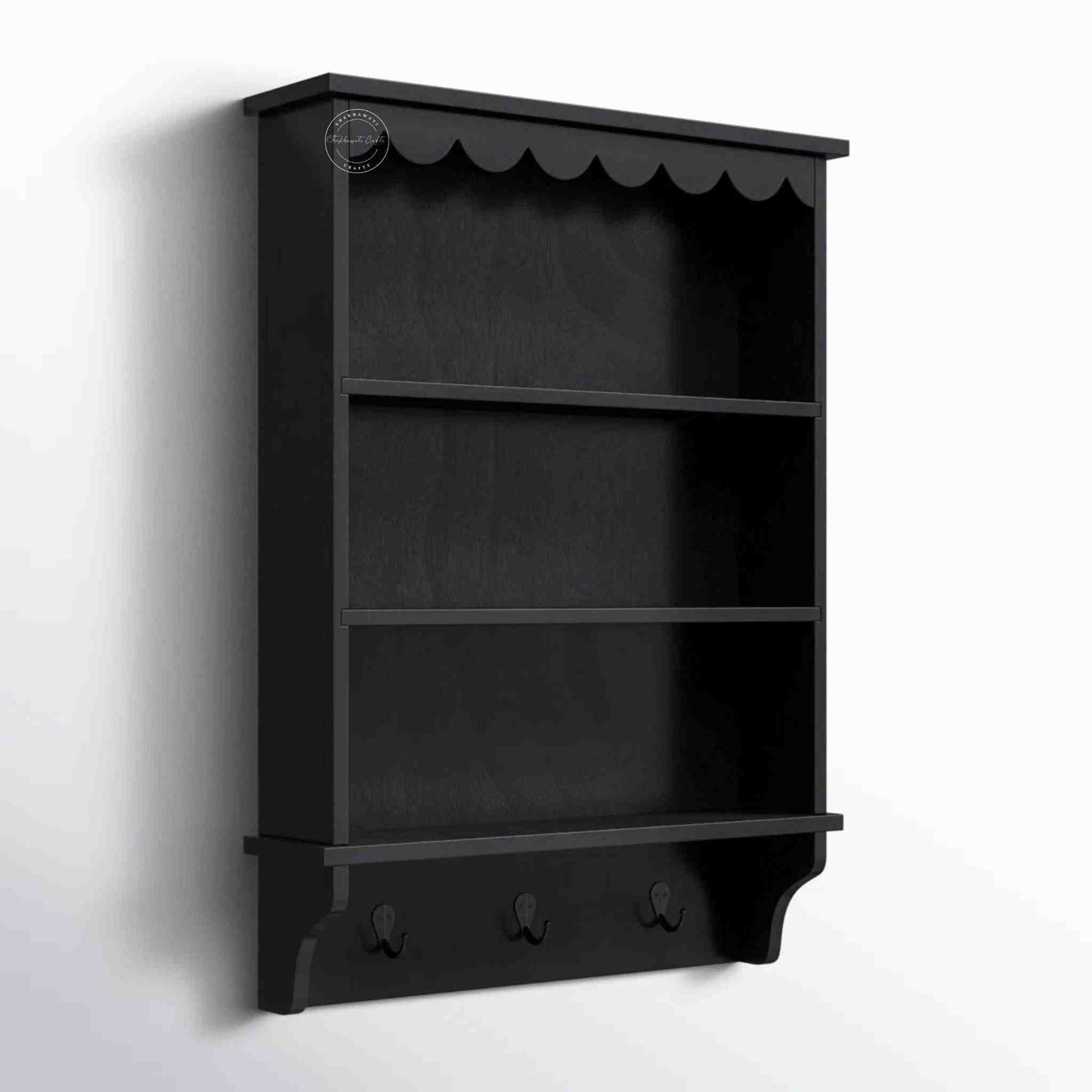 Zen Wall Shelf is handmade from mango wood and a matte back finish color.