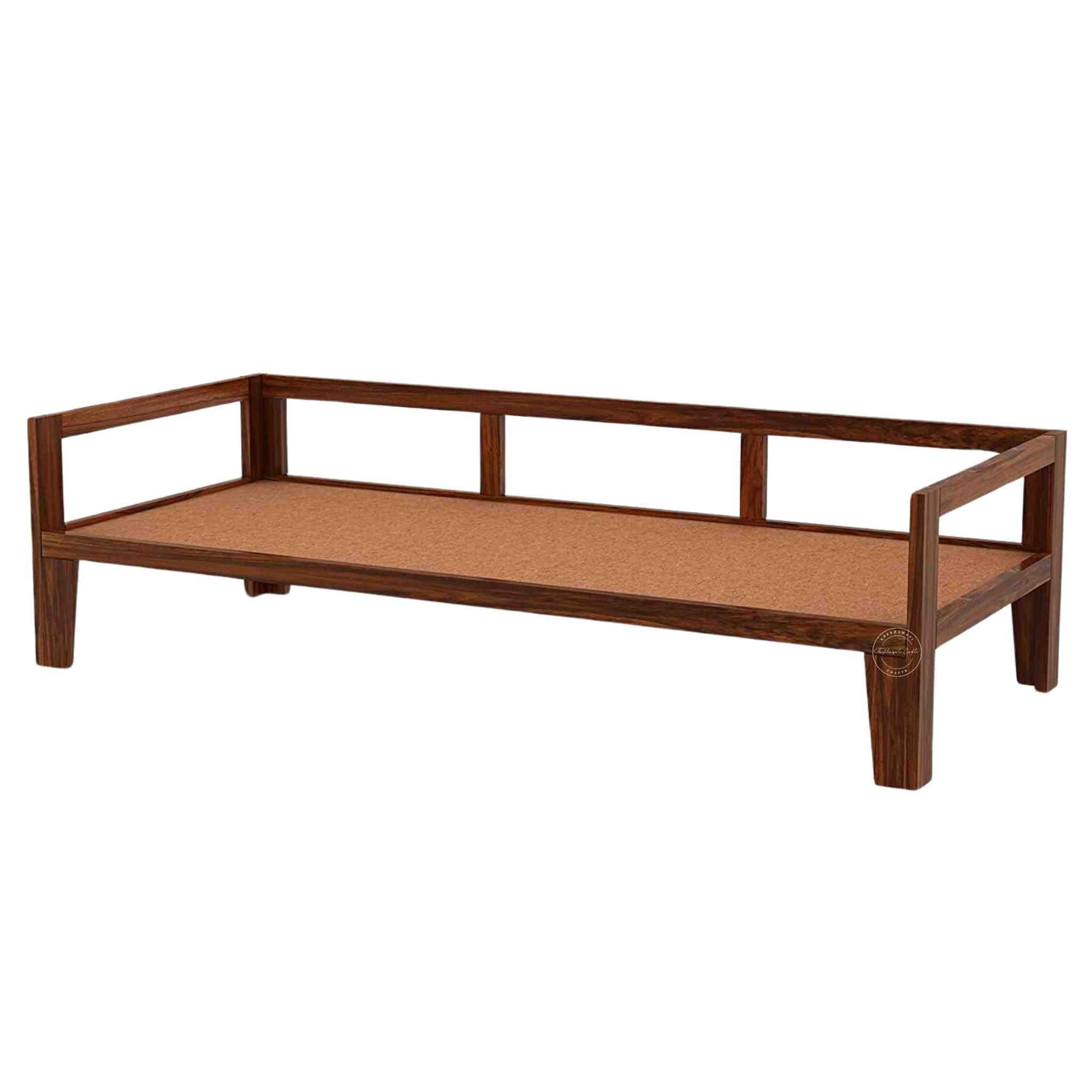 Handcrafted Akira daybed made with sheesham wood and best quality jute fabric.