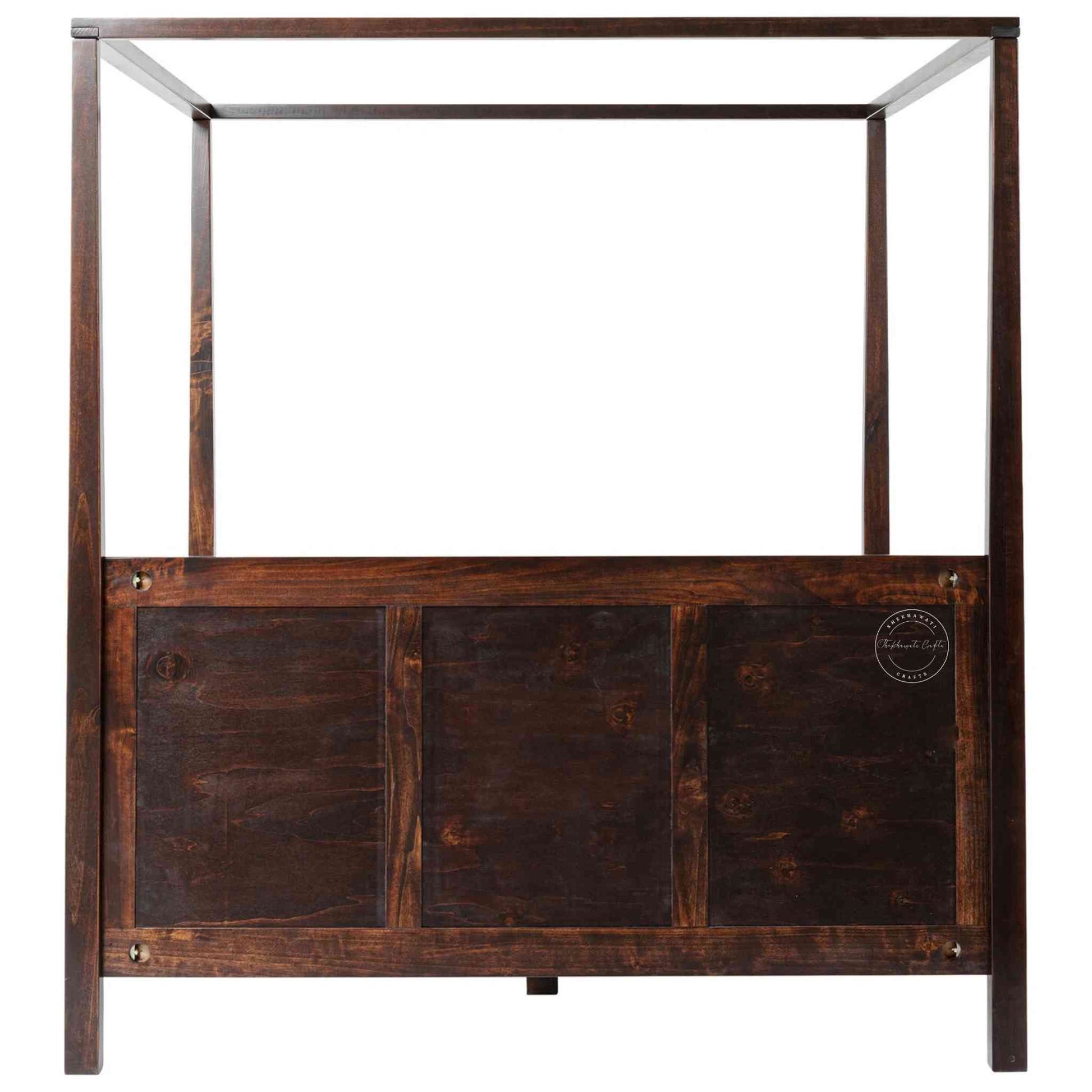 Allure King Size Poster Bed handcrafted with sheesham wood. Canopy bed for home.