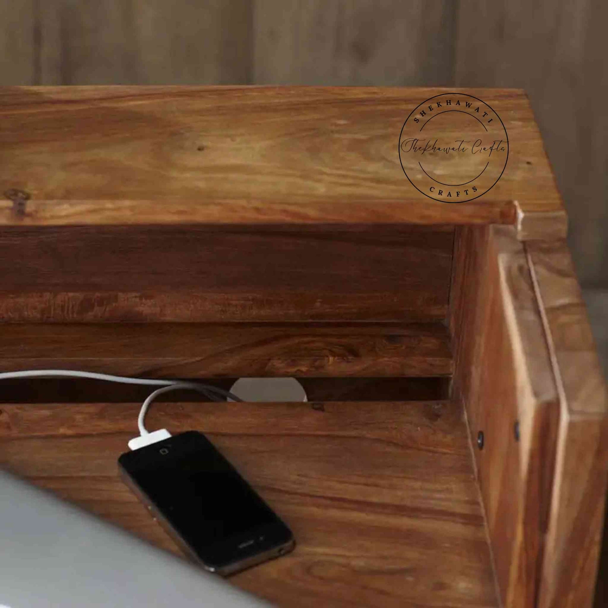 Handcrafted Arvi Sheesham Wood study desk in a natural finish. DIY assemble design and detachable legs.