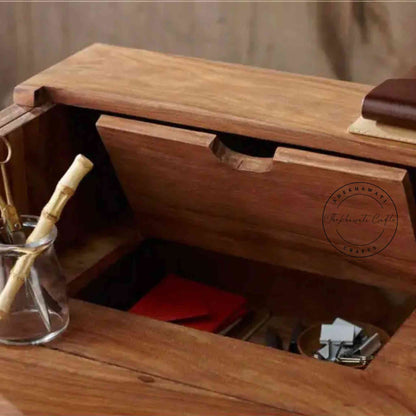 Handcrafted Arvi Sheesham Wood study desk in a natural finish. DIY assemble design and detachable legs.