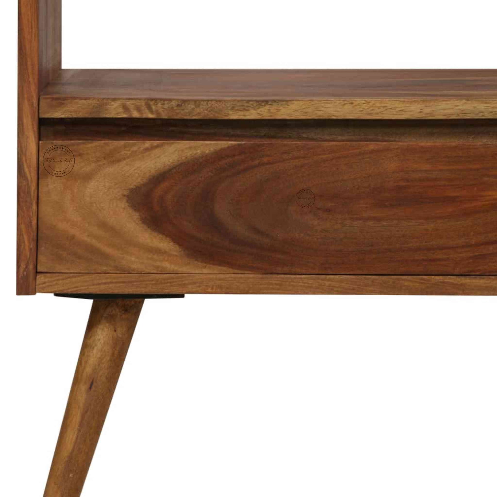 handcrafted Avani sheesham wood Bookshelve with 2 drawers and 4 shelves.