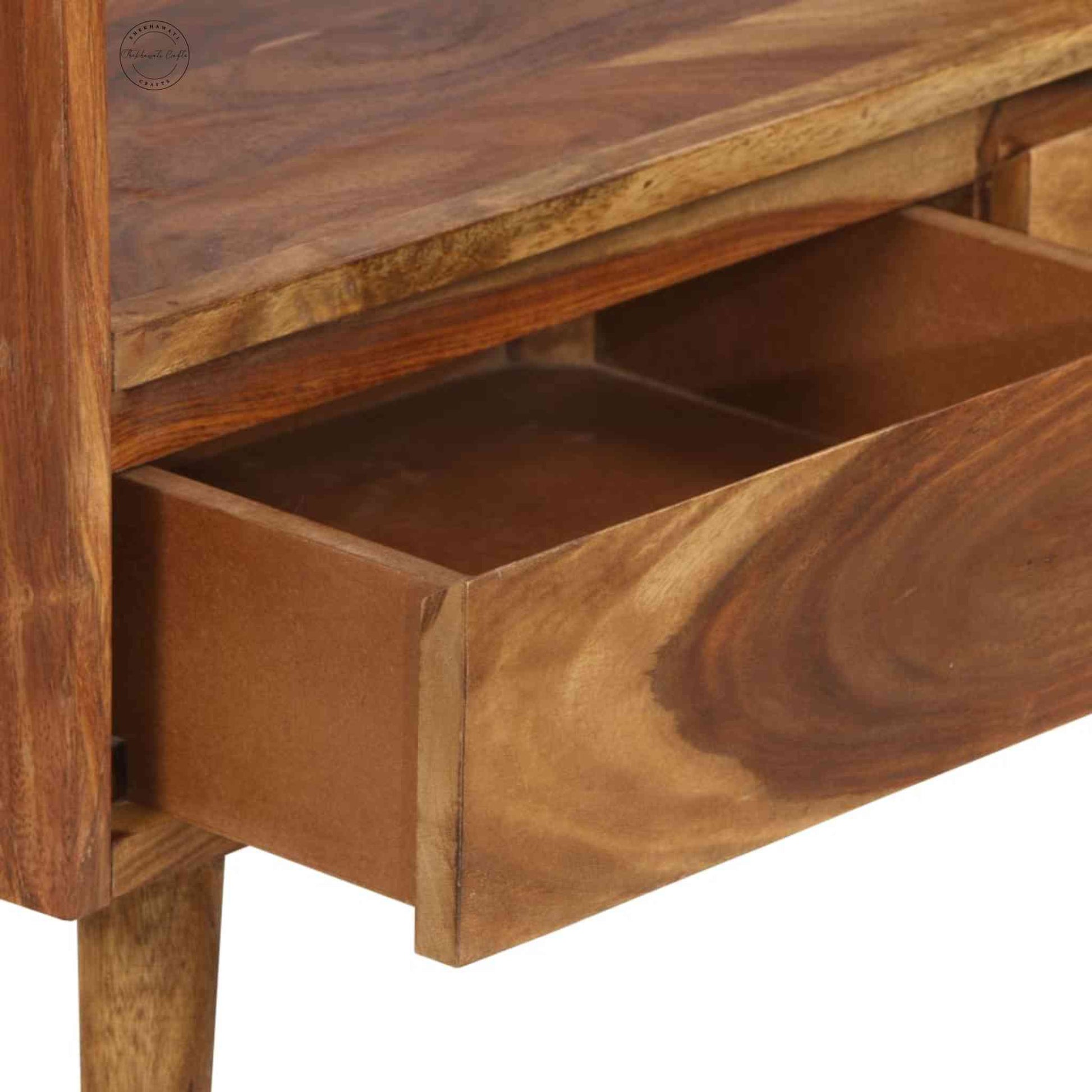 handcrafted Avani sheesham wood Bookshelve with 2 drawers and 4 shelves.