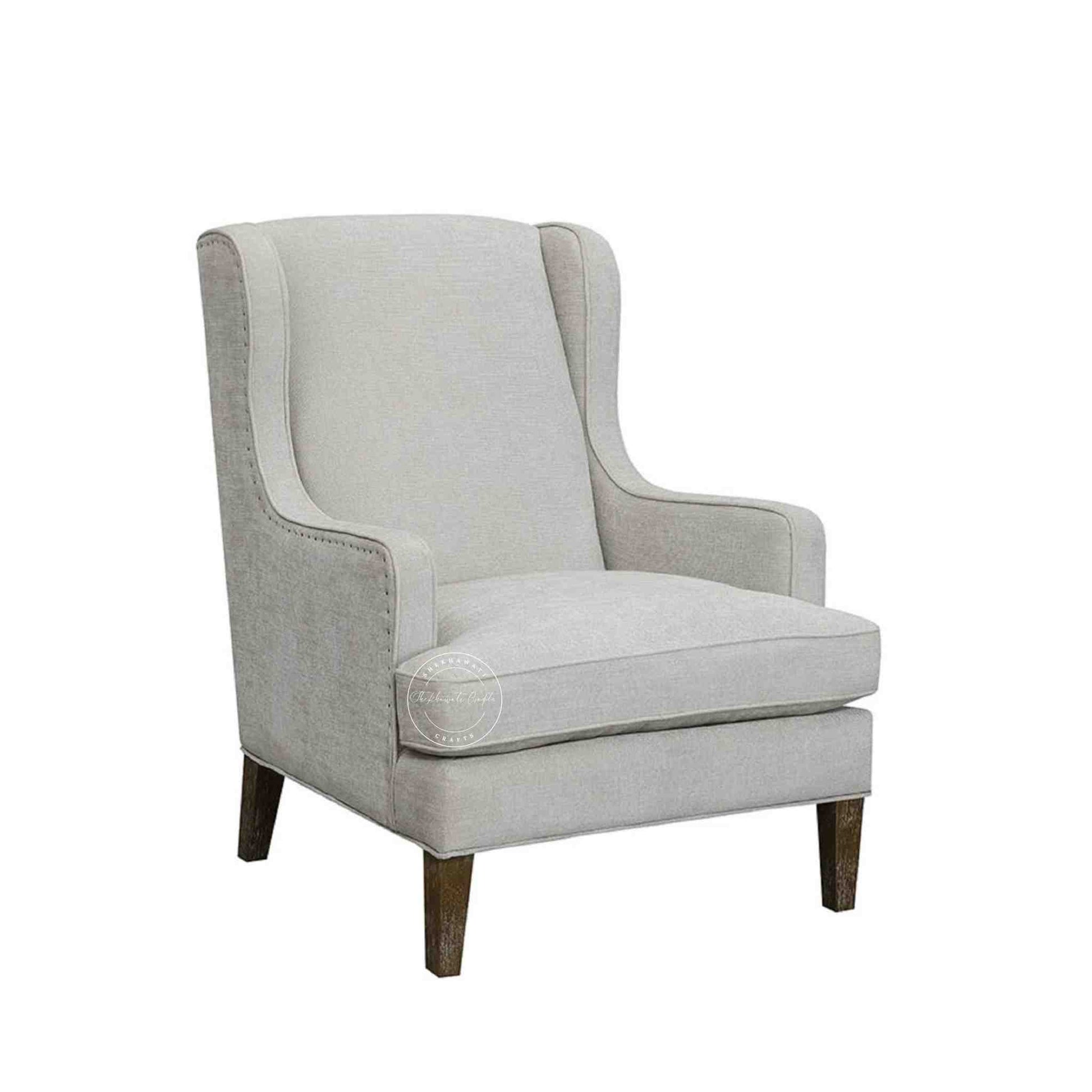 Sheesham wood upholstered arm chair with jute fabric and vintage design.