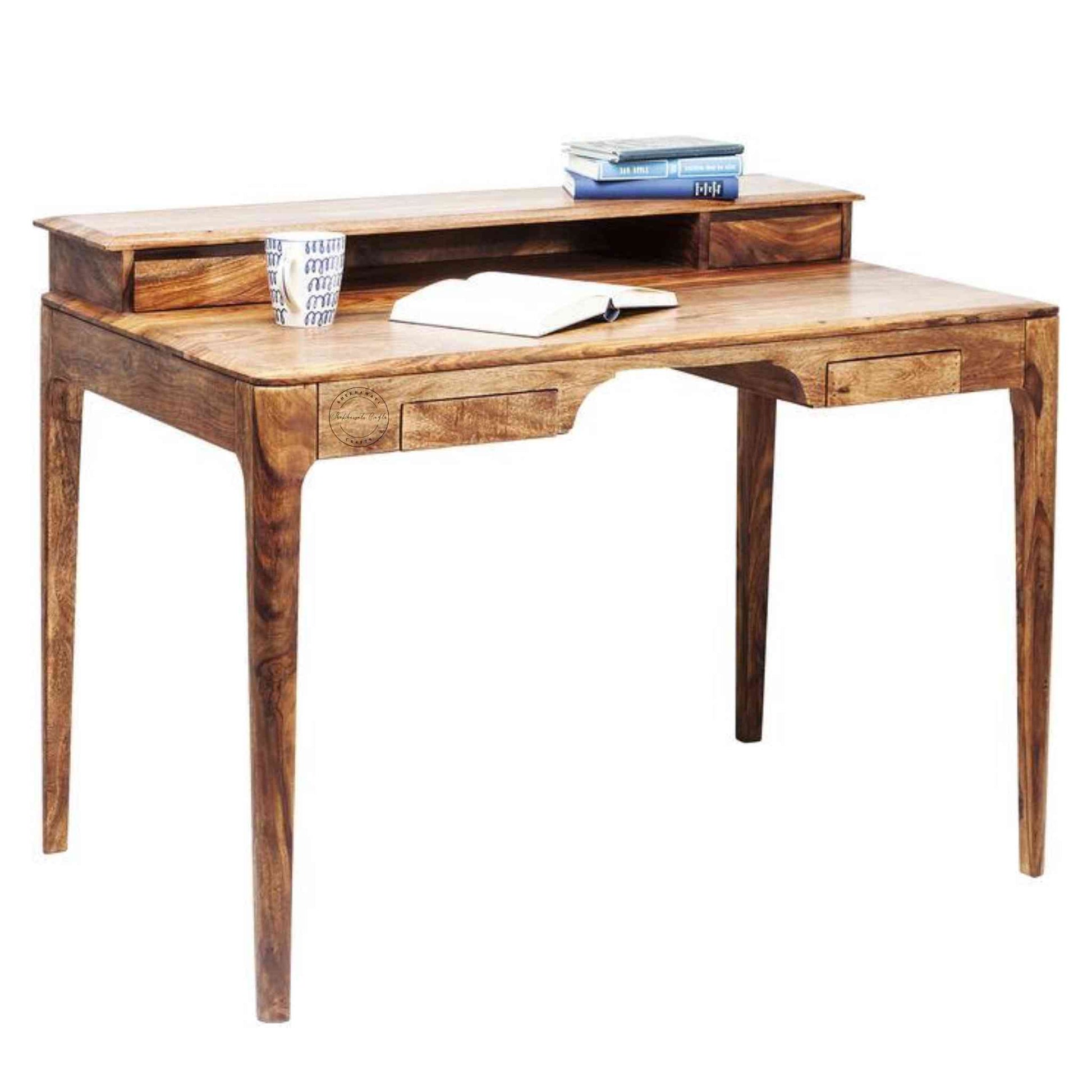 Cairo Study Table handcrafted with sheesham wood, a modern design, detachable legs and 4 drawers.