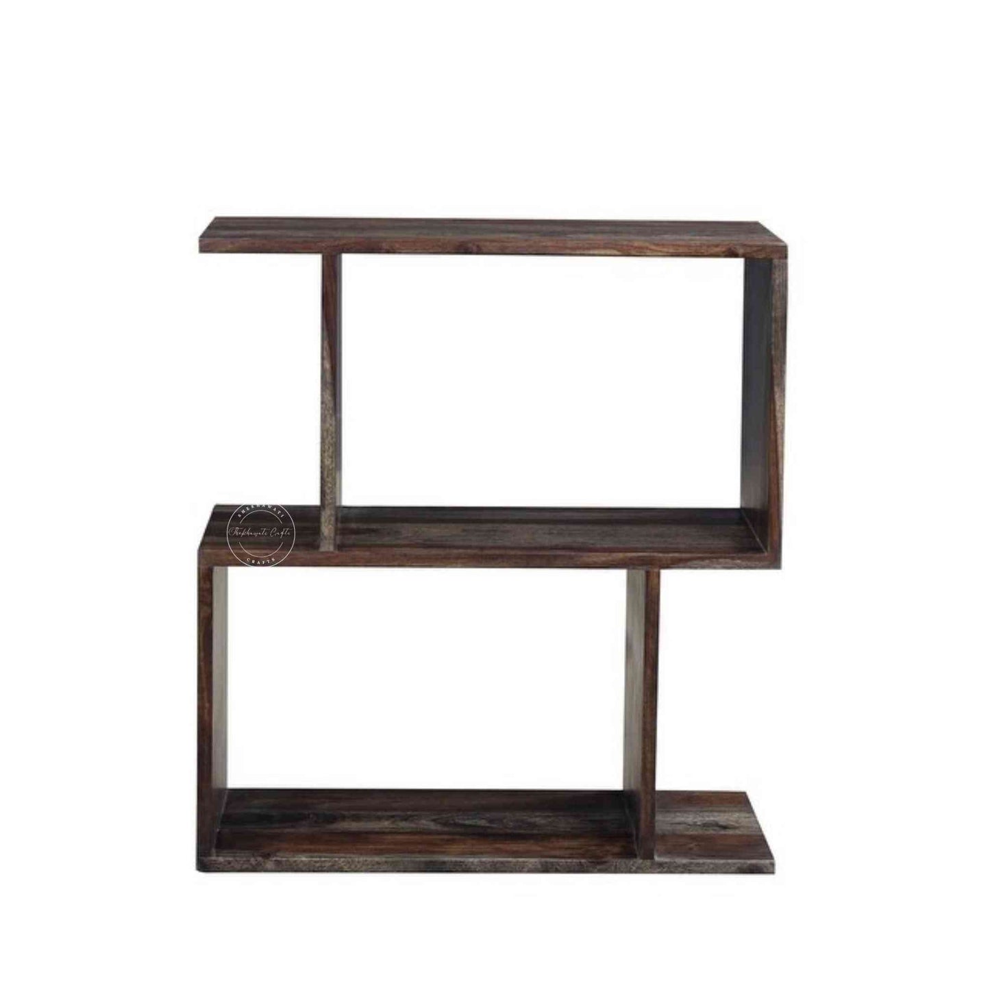 Crony Mini Zig Zag End Table handcrafted with Sheesham wood, walnut finish, and modern zig-zag design.