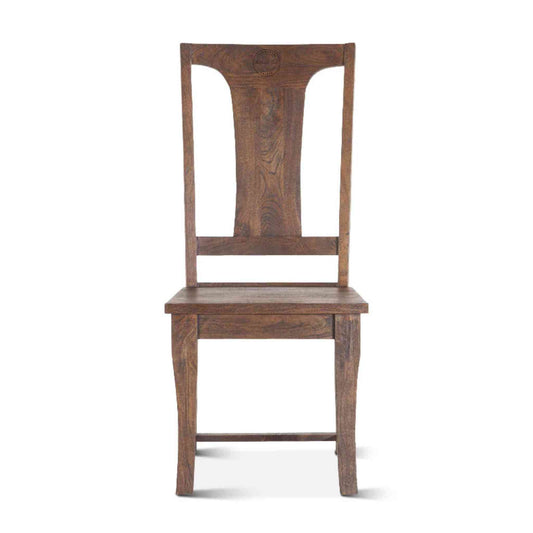 Ellen Chair is handcrafted from Sheesham wood with a walnut finish, featuring a vintage design wooden chair.