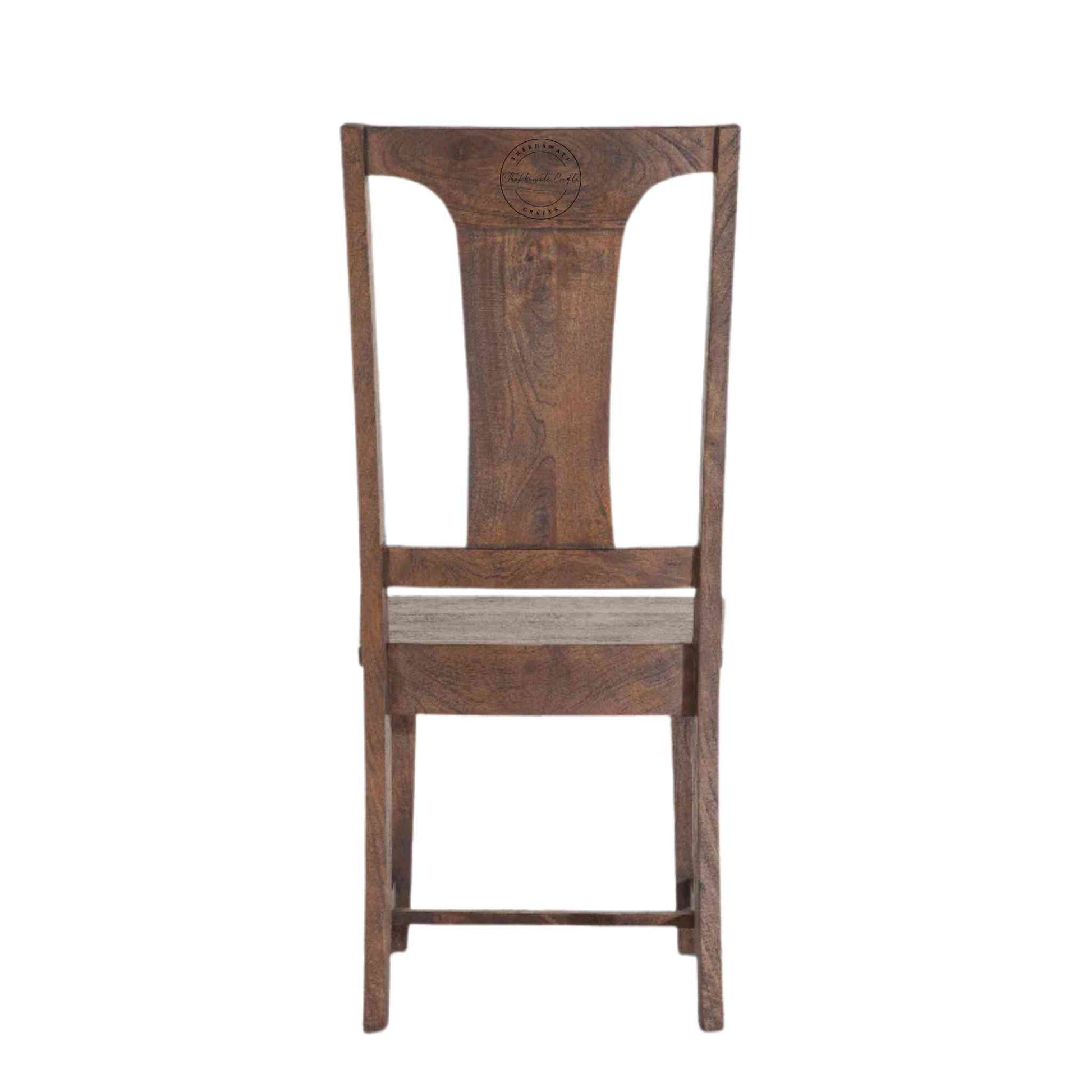 Ellen Chair is handcrafted from Sheesham wood with a walnut finish, featuring a vintage design wooden chair.