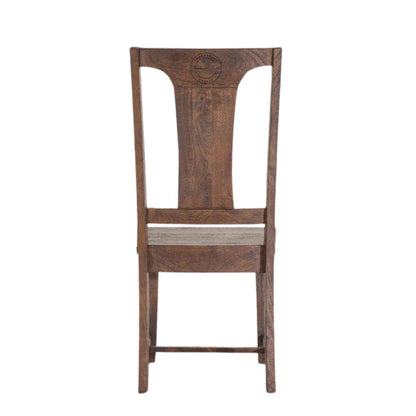 Ellen Chair is handcrafted from Sheesham wood with a walnut finish, featuring a vintage design wooden chair.