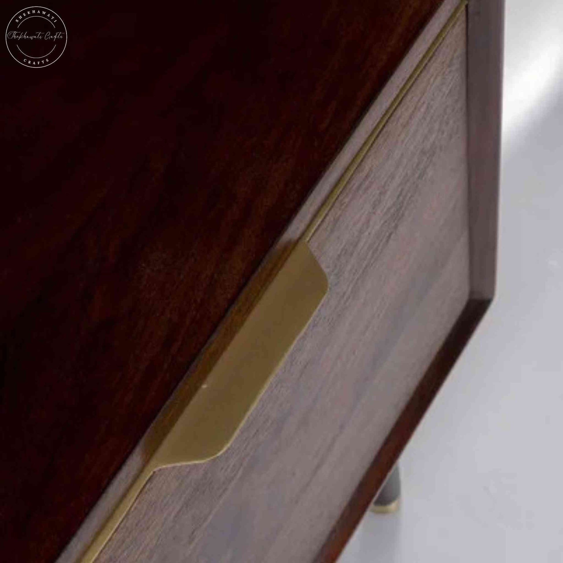 Esme Closet is handcrafted from Sheesham wood with a walnut finish, detachable shelves, a clothes hanger, and 5 spacious shelves.