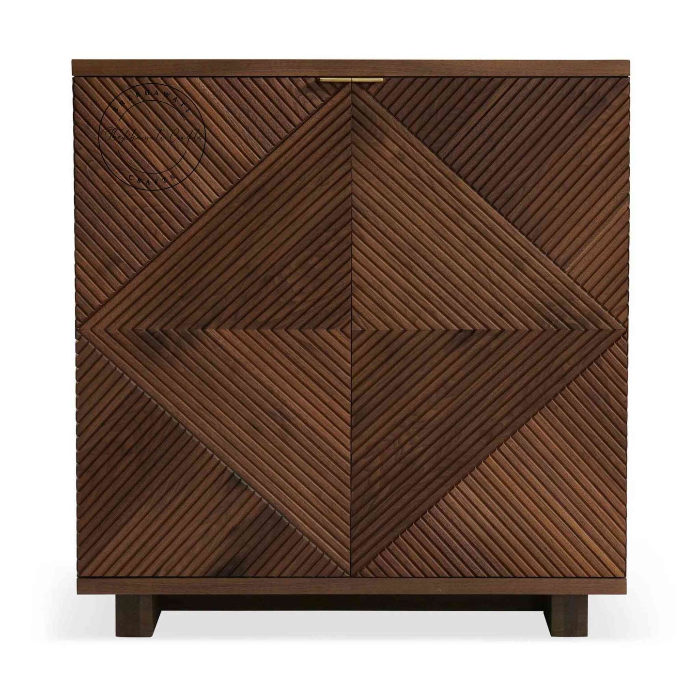 Gavin Sideboard is handcrafted from Sheesham wood, featuring 1 drawer and 2 detachable shelves. a modern design sideboard.